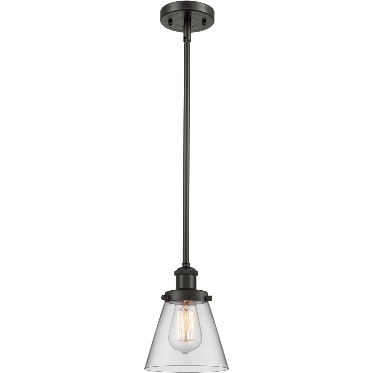 Ballston Small Cone 1 Light 6 inch Oil Rubbed Bronze Pendant Ceiling Light in Clear Glass, Ballston