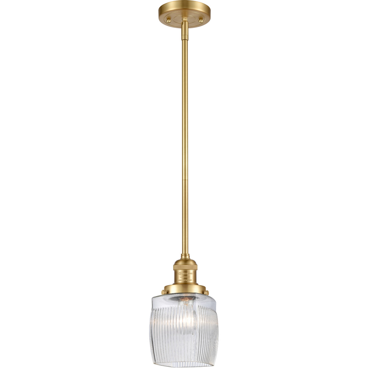 Franklin Restoration Colton 1 Light 6 inch Satin Gold Mini Pendant Ceiling Light, Franklin Restoration