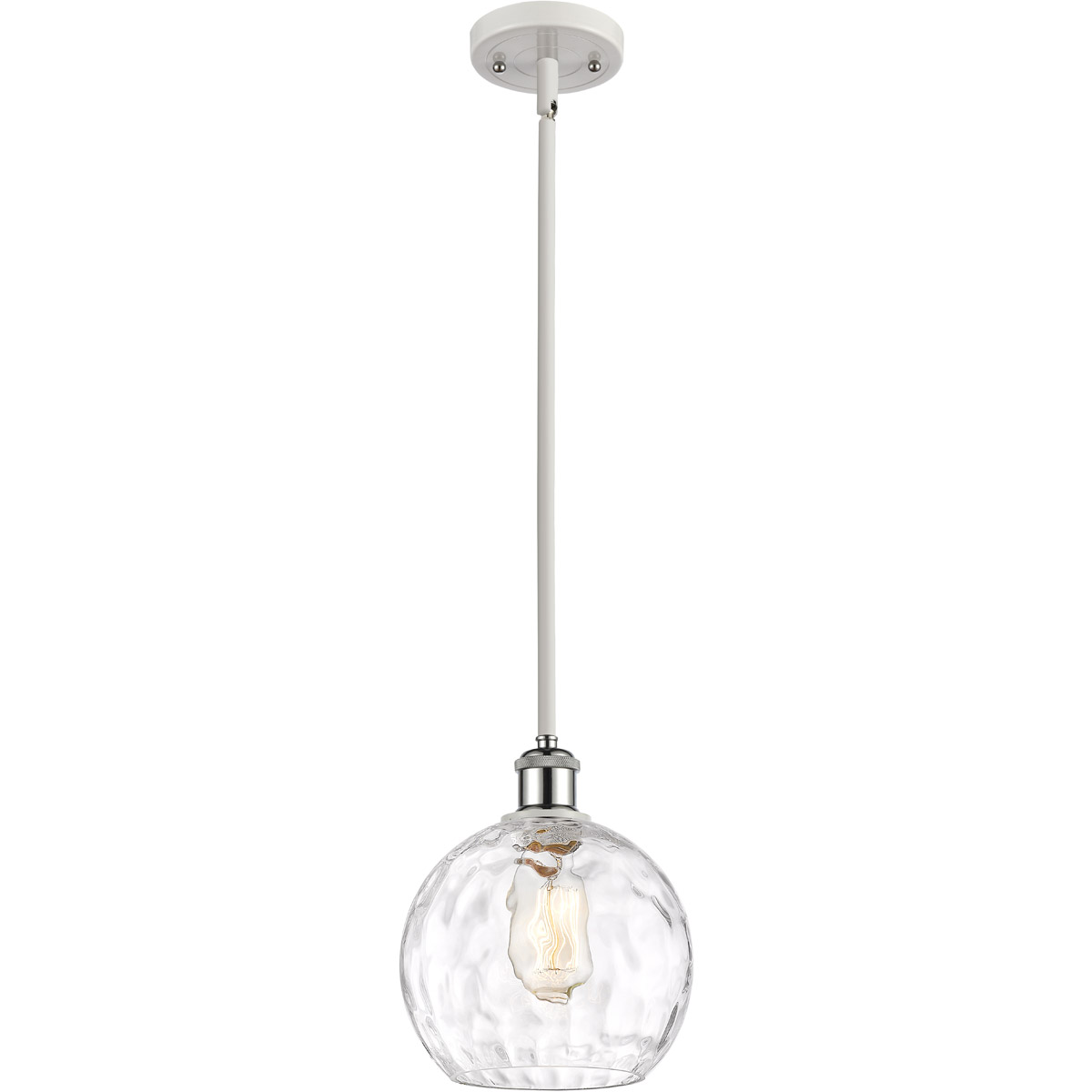 Ballston Athens Water Glass 1 Light 8 inch White and Polished Chrome Mini Pendant Ceiling Light