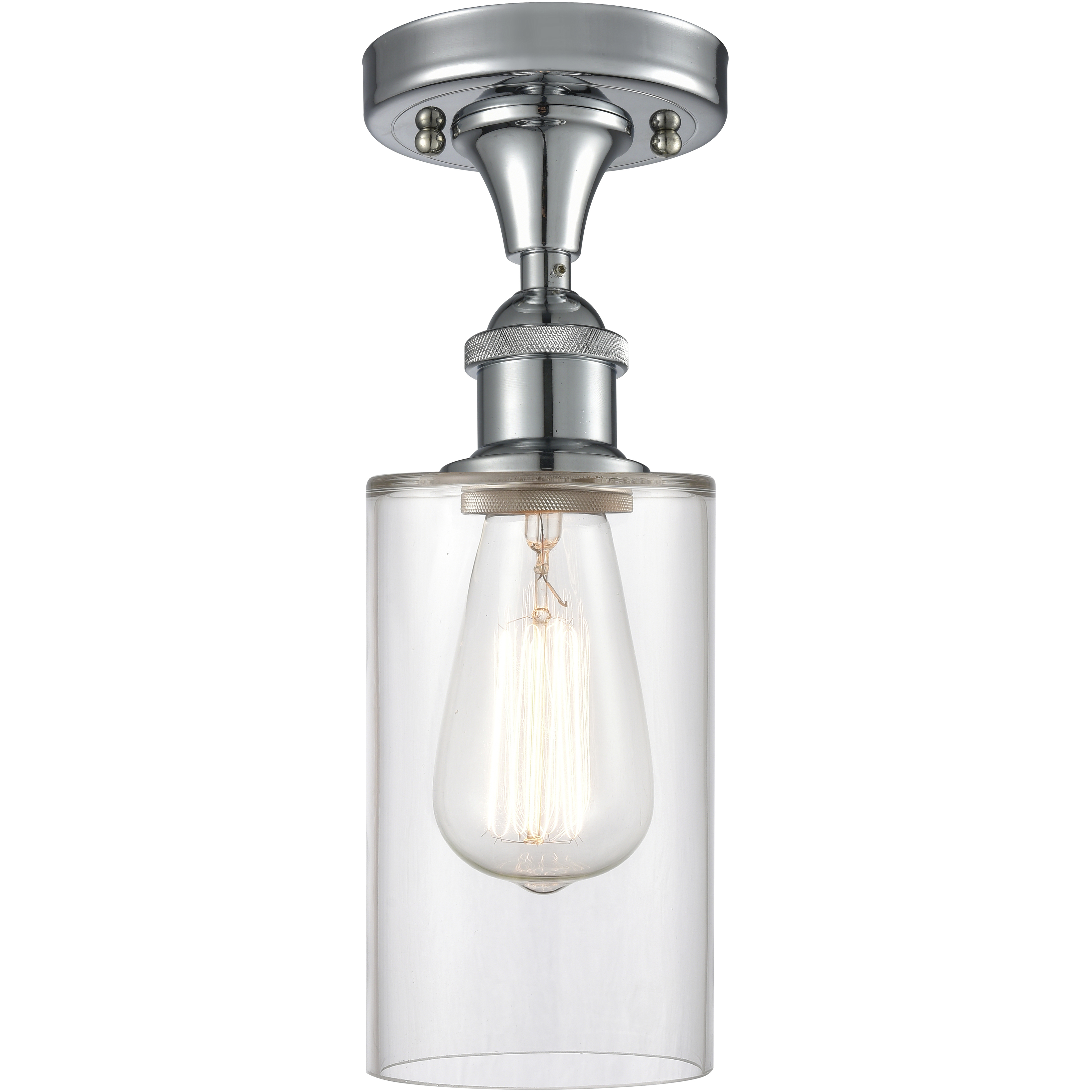 Edison Clymer 1 Light 4 inch Brushed Satin Nickel Semi-Flush Mount Ceiling Light in Matte White Glass