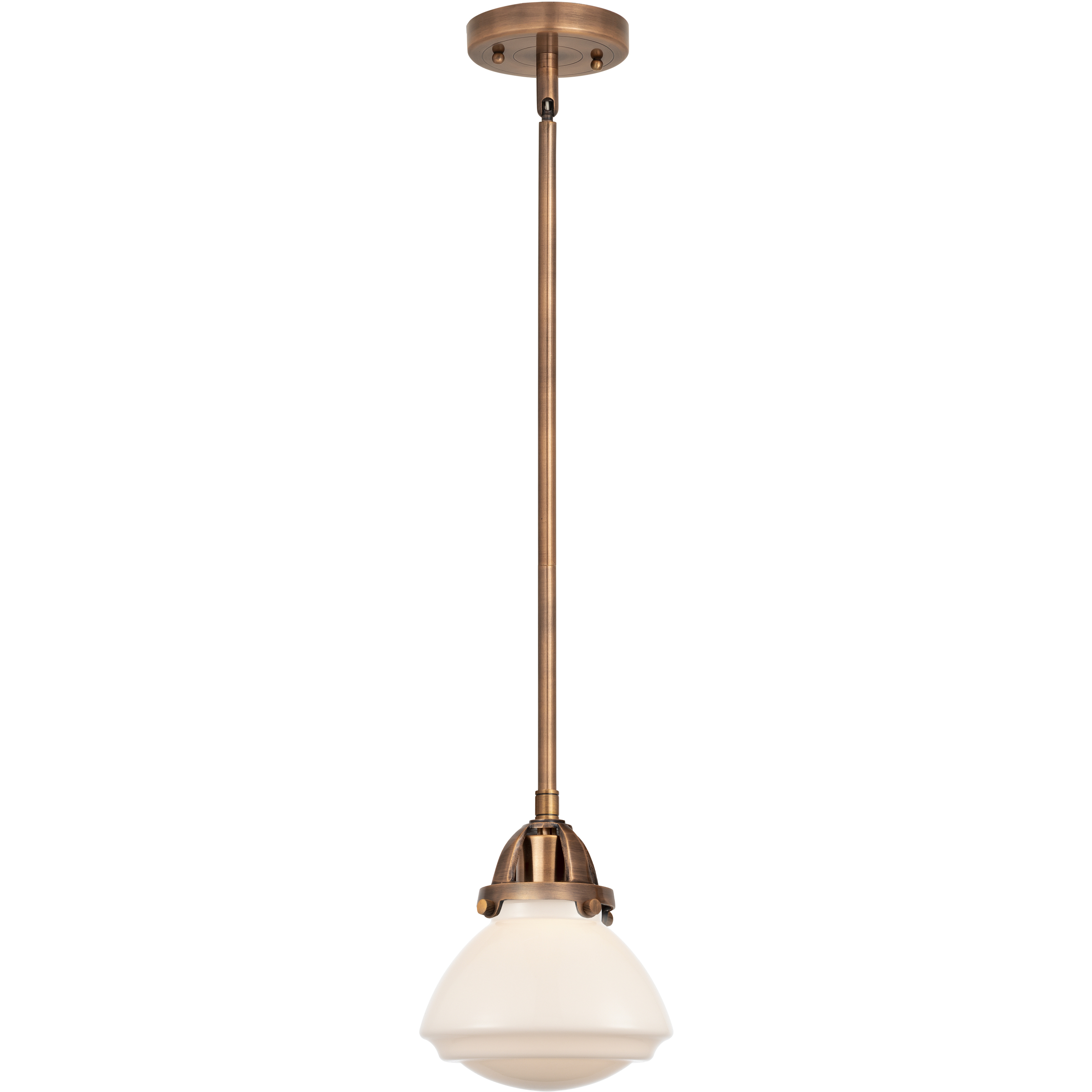Nouveau 2 Olean LED 6.75 inch Antique Copper Mini Pendant Ceiling Light in Matte White