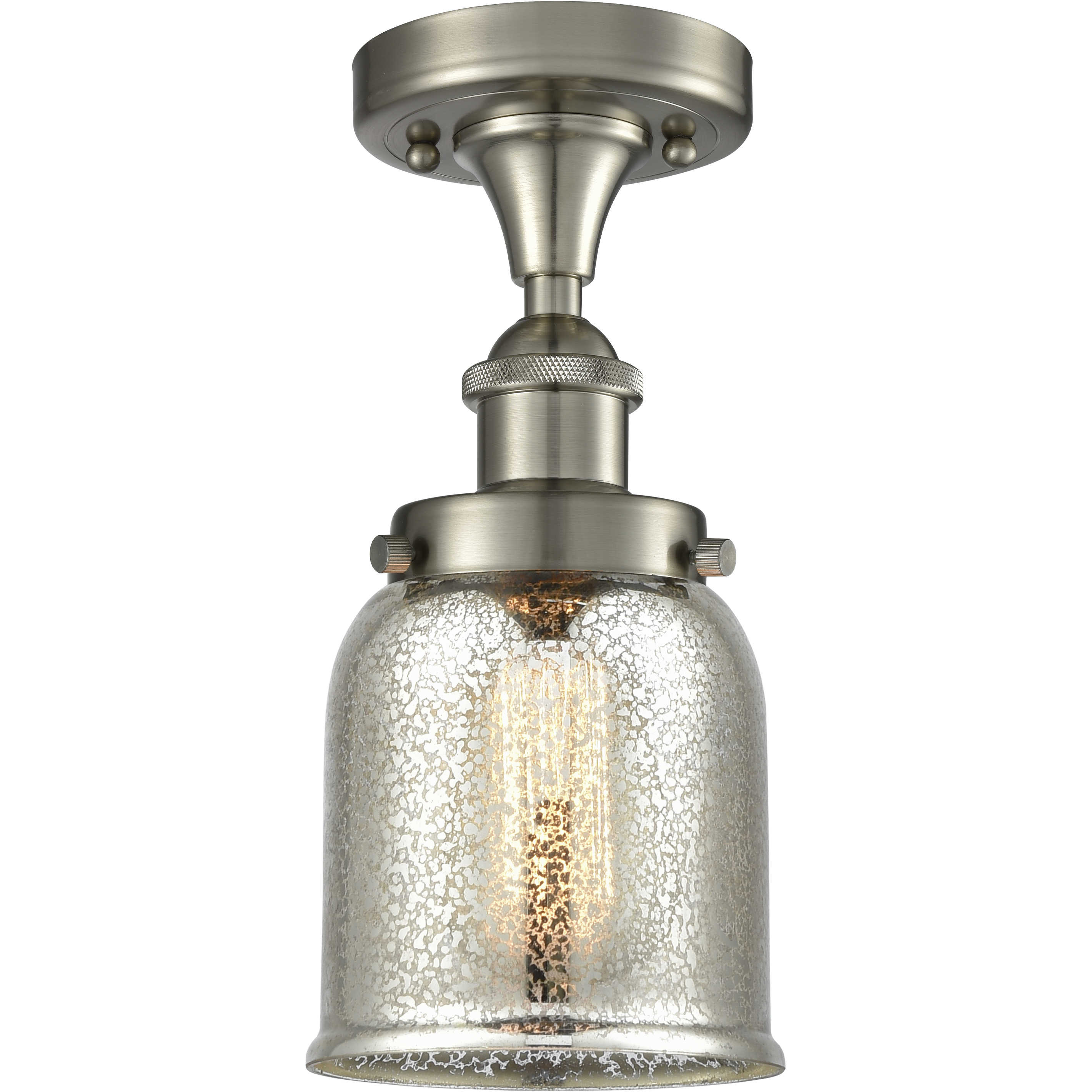 Small Bell LED 5 inch Satin Nickel Flush Mount Ceiling Light, Ballston