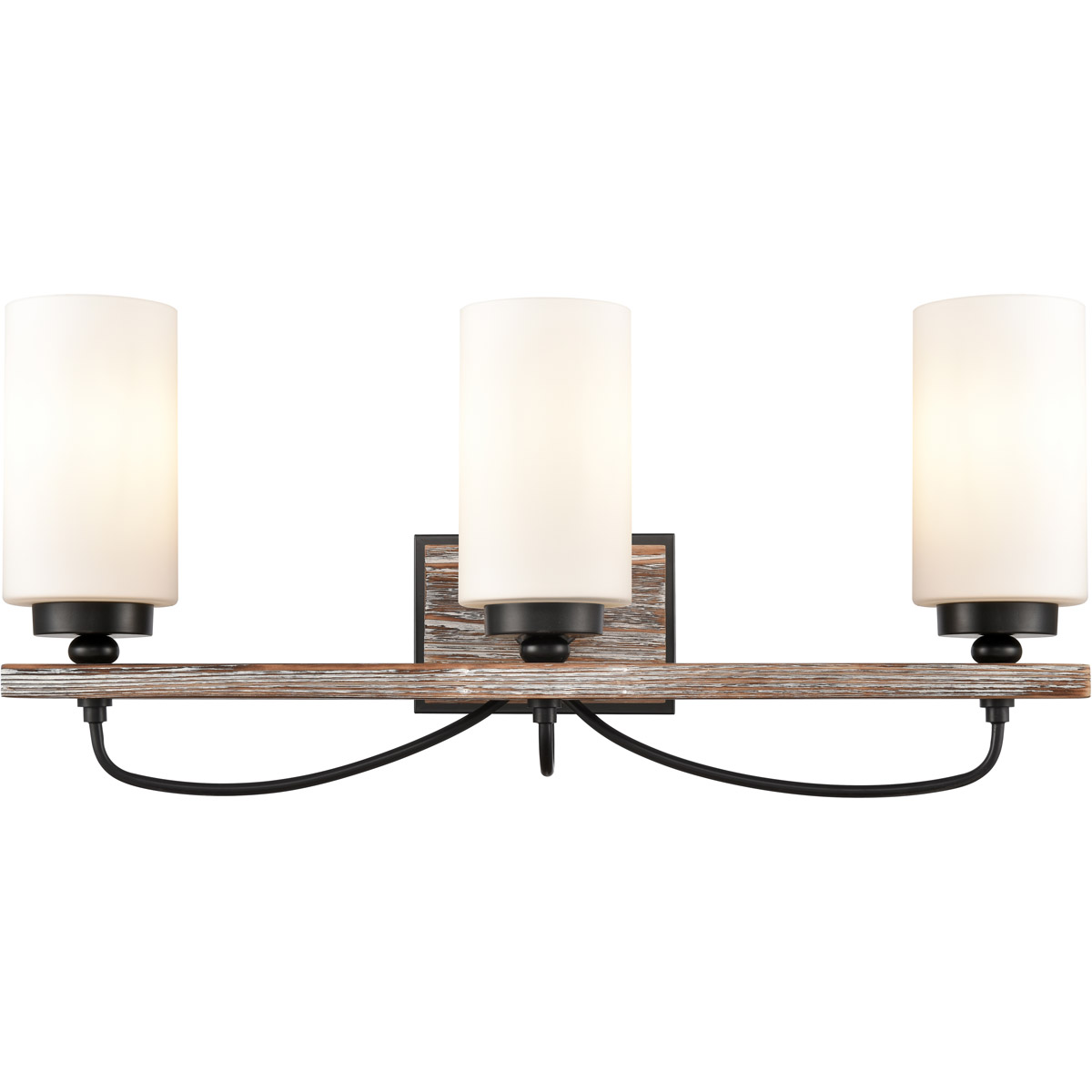 Paladin LED 24.38 inch Matte Black Bath Vanity Light Wall Light in White Glass