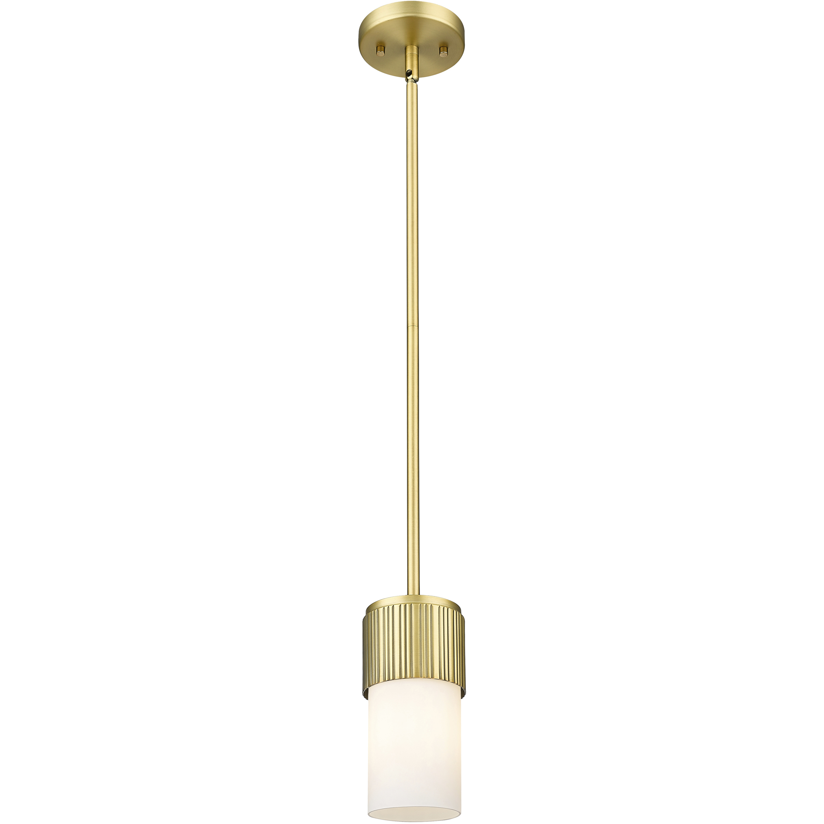 Bolivar 1 Light 4 inch Brushed Brass Pendant Ceiling Light in Matte White Glass