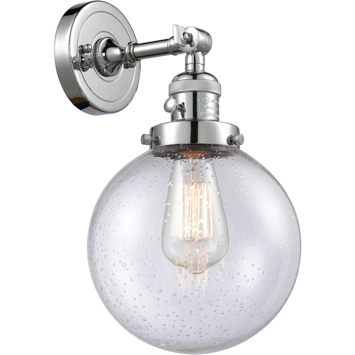 Franklin Restoration Large Beacon LED 8 inch Polished Chrome Sconce Wall Light, Franklin Restoration
