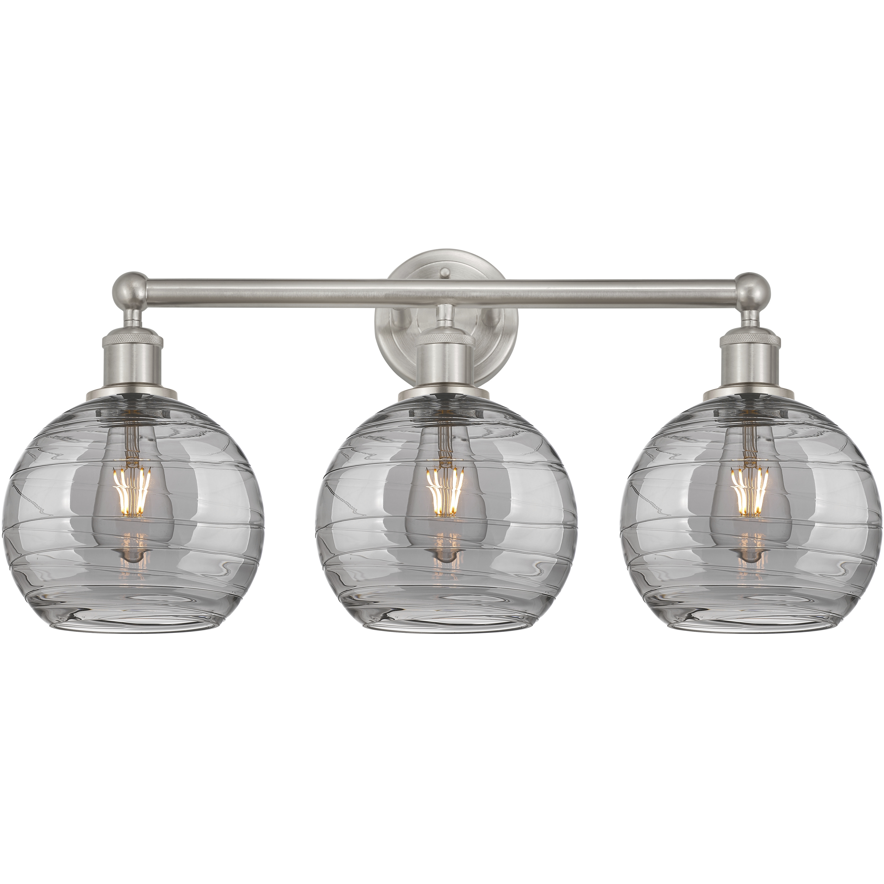 Edison Athens Deco Swirl 3 Light 26 inch Satin Nickel Bath Vanity Light Wall Light