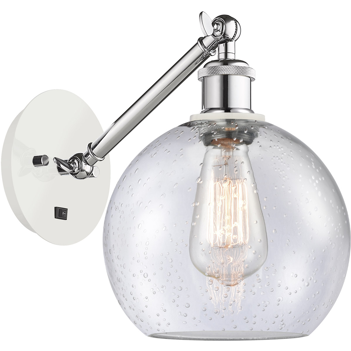 Ballston Athens 1 Light 8 inch White and Polished Chrome Sconce Wall Light