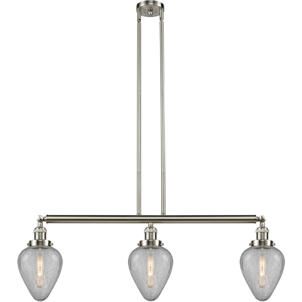 Franklin Restoration Geneseo 3 Light 38 inch Brushed Satin Nickel Island Light Ceiling Light, Franklin Restoration