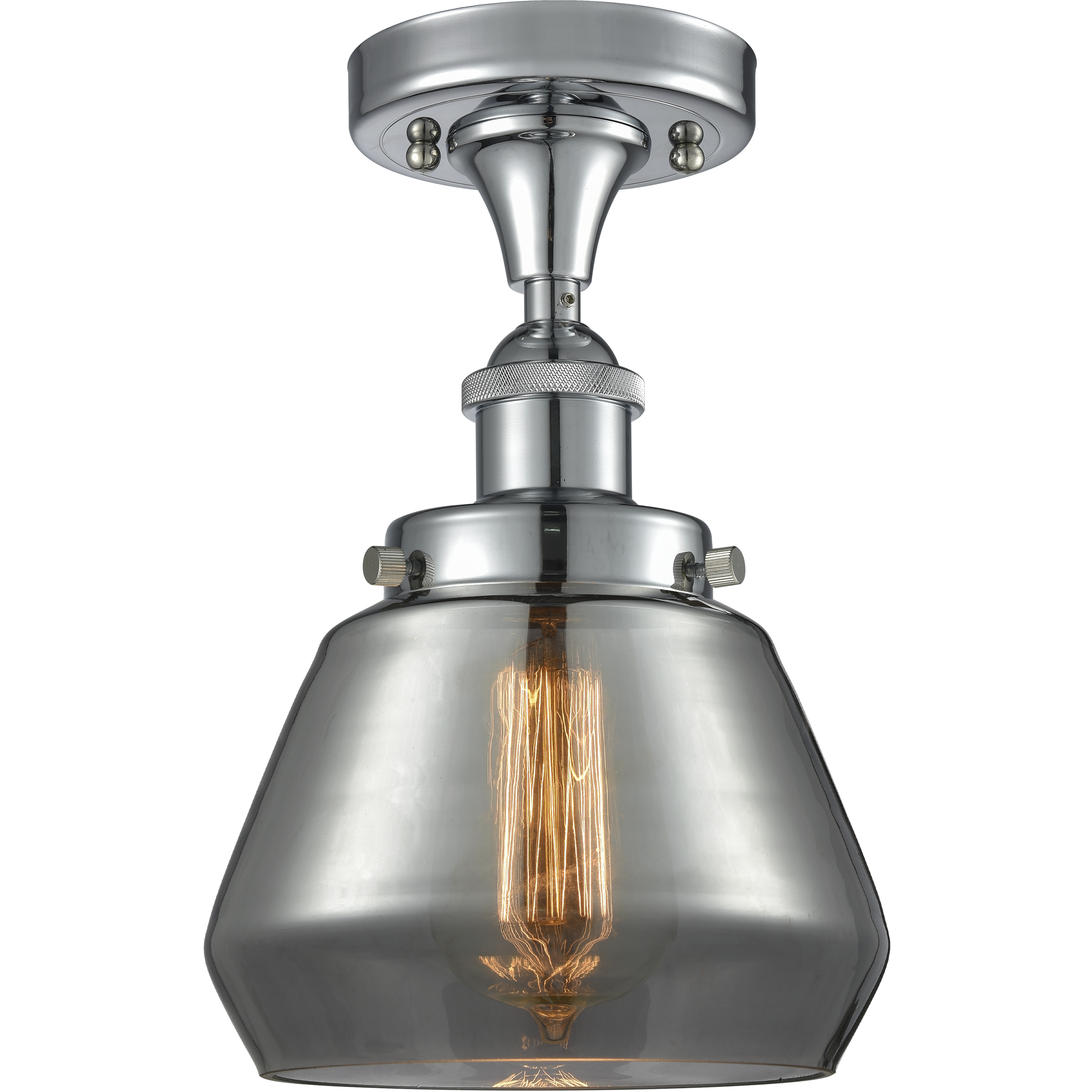 Fulton 1 Light 6.5 inch Polished Chrome Semi-Flush Mount Ceiling Light