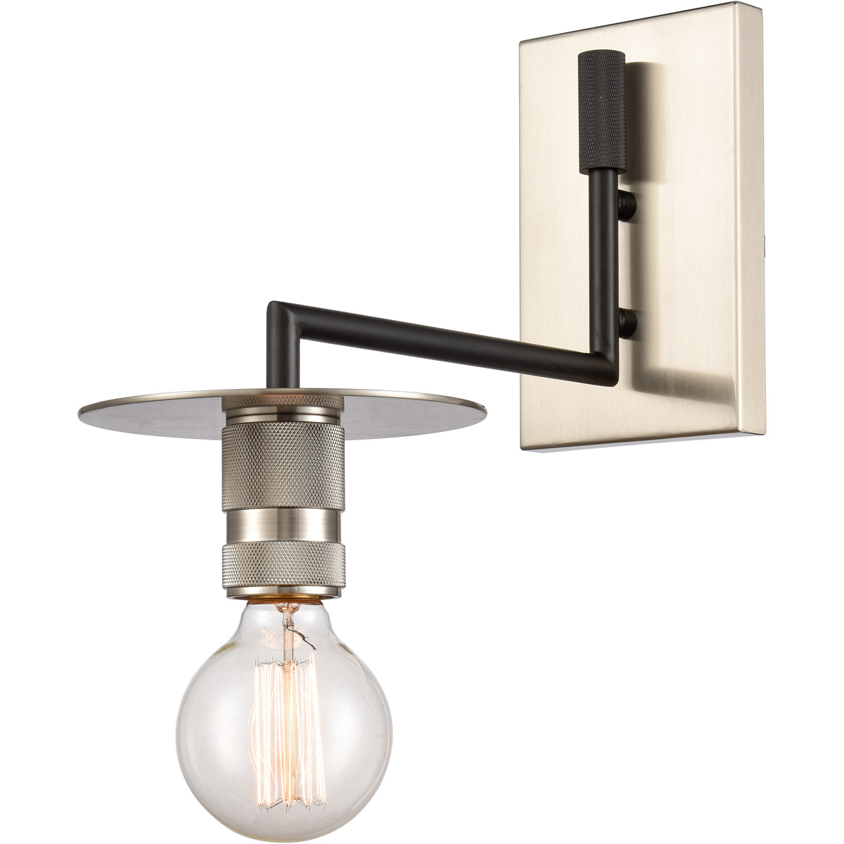 Restoration Aurora 1 Light 5.88 inch Brushed Satin Nickel Sconce Wall Light, Restoration