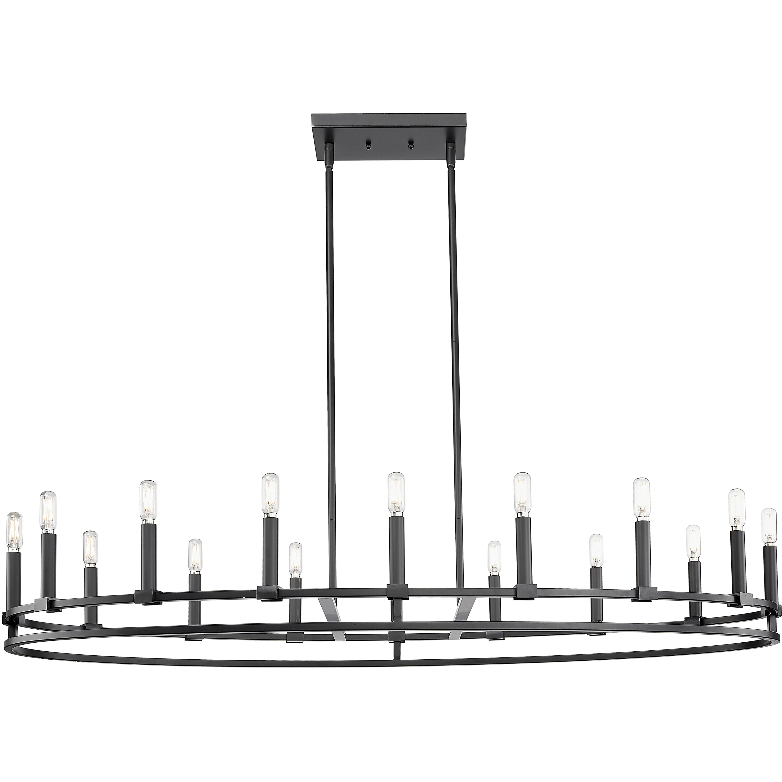 Downtown Urban Lexington 16 Light 48 inch Matte Black Statement Chandelier Ceiling Light