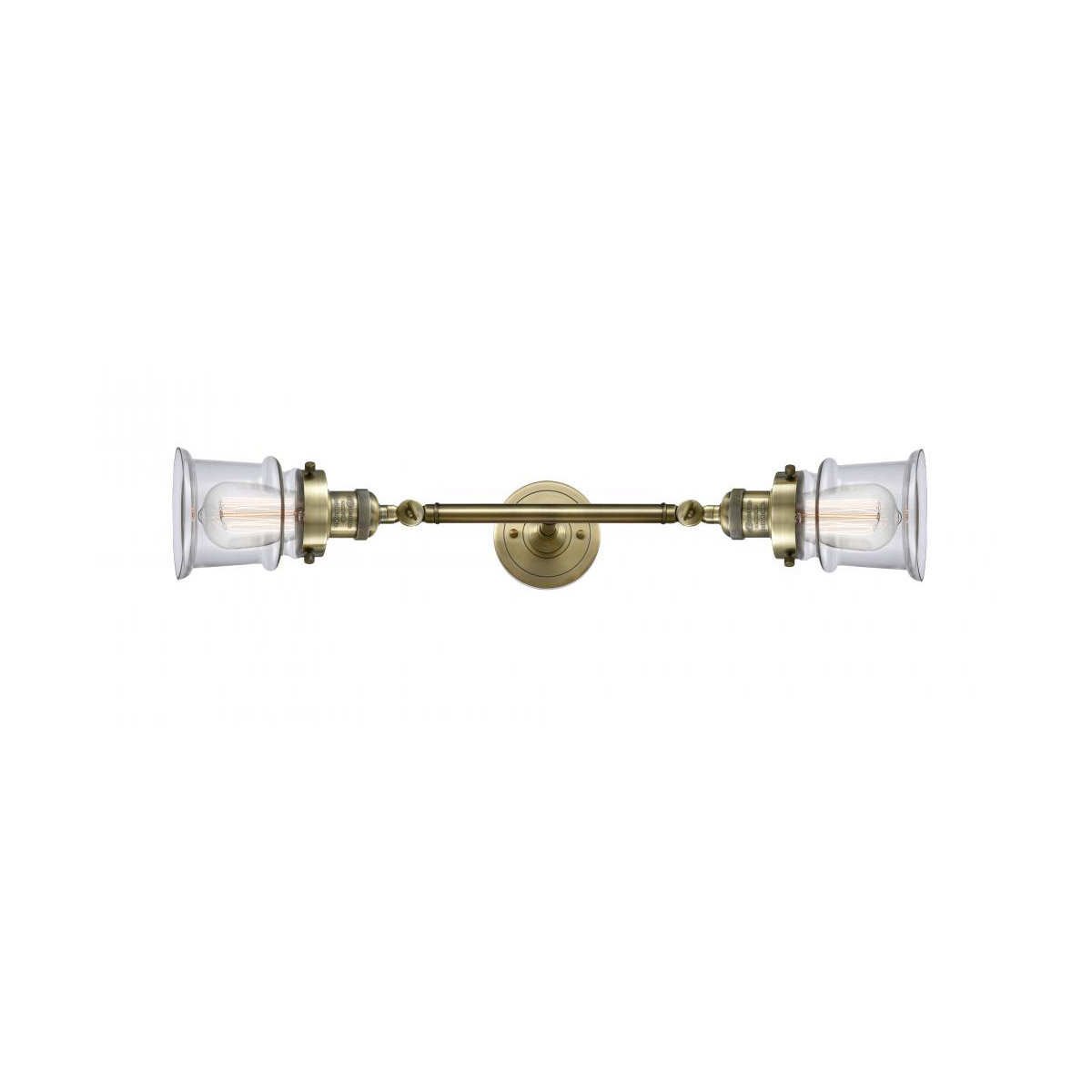 Franklin Restoration Small Canton LED 6 inch Antique Brass Bath Vanity Light Wall Light in Clear Glass, Franklin Restoration