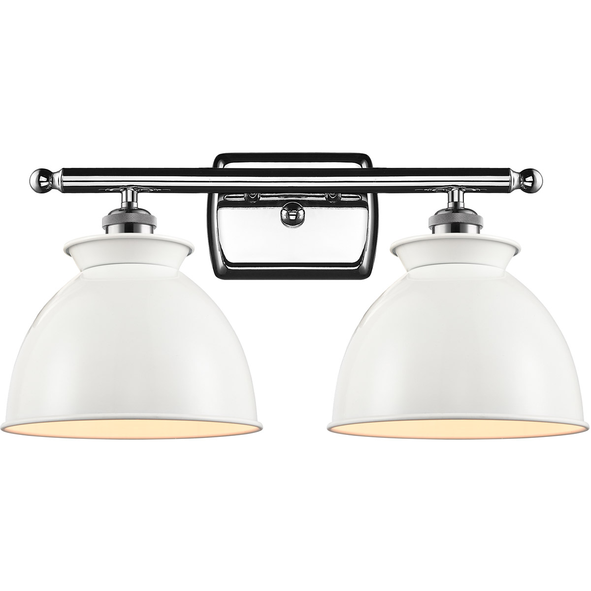 Ballston Adirondack LED 18 inch Antique Brass Bath Vanity Light Wall Light in Glossy White, Ballston