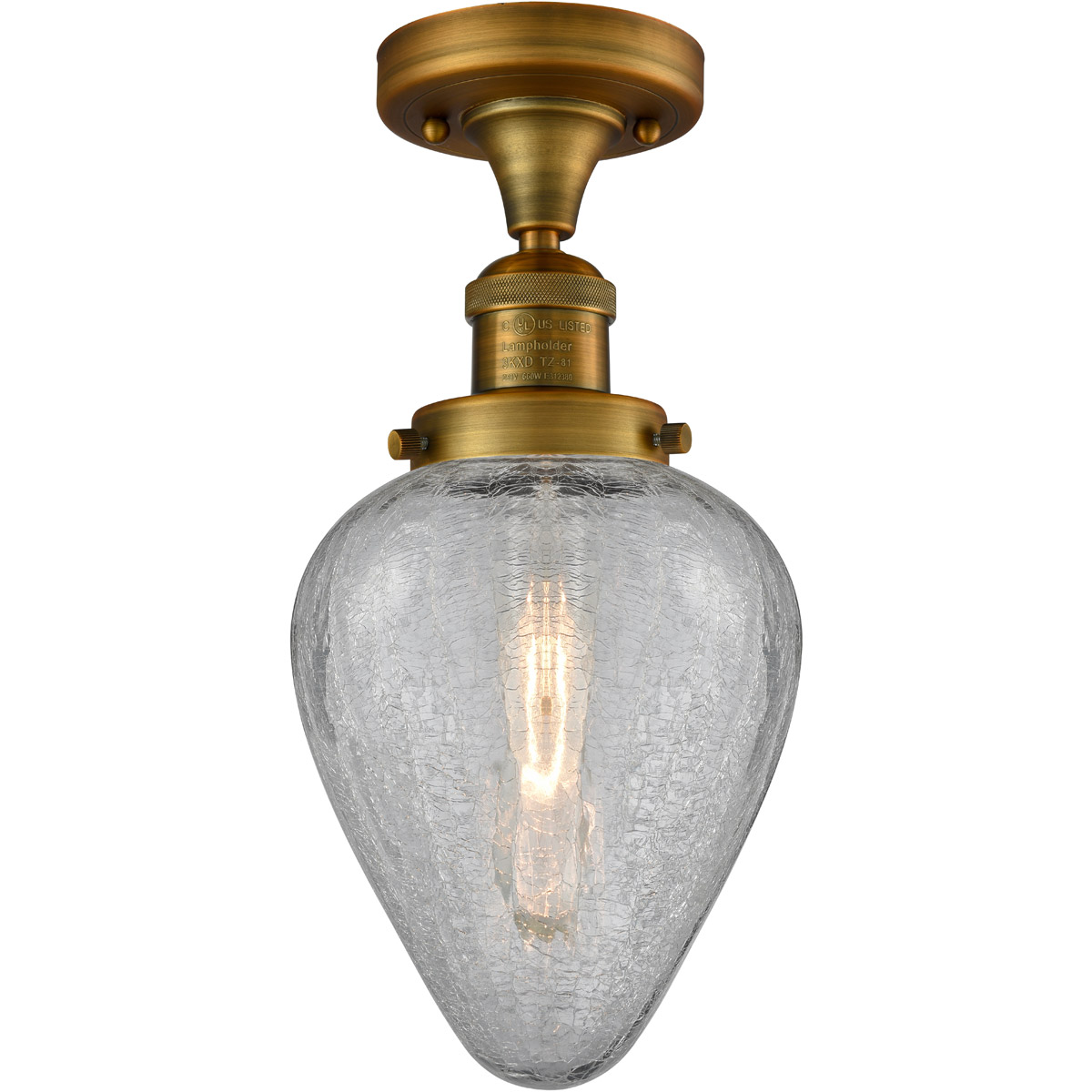 Franklin Restoration Geneseo LED 7 inch Brushed Brass Semi-Flush Mount Ceiling Light, Franklin Restoration