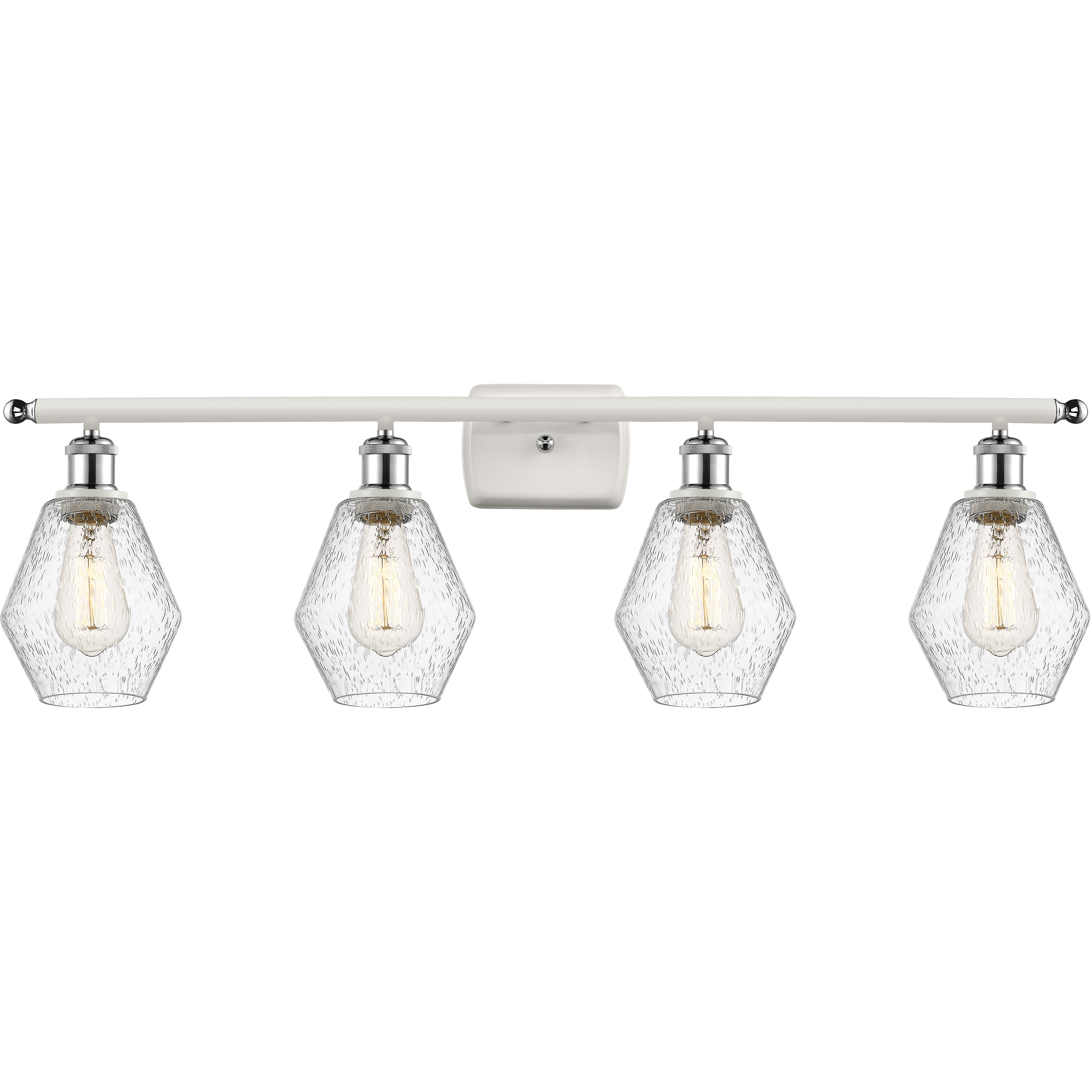 Ballston Cindyrella LED 36 inch White and Polished Chrome Bath Vanity Light Wall Light in Seedy Glass