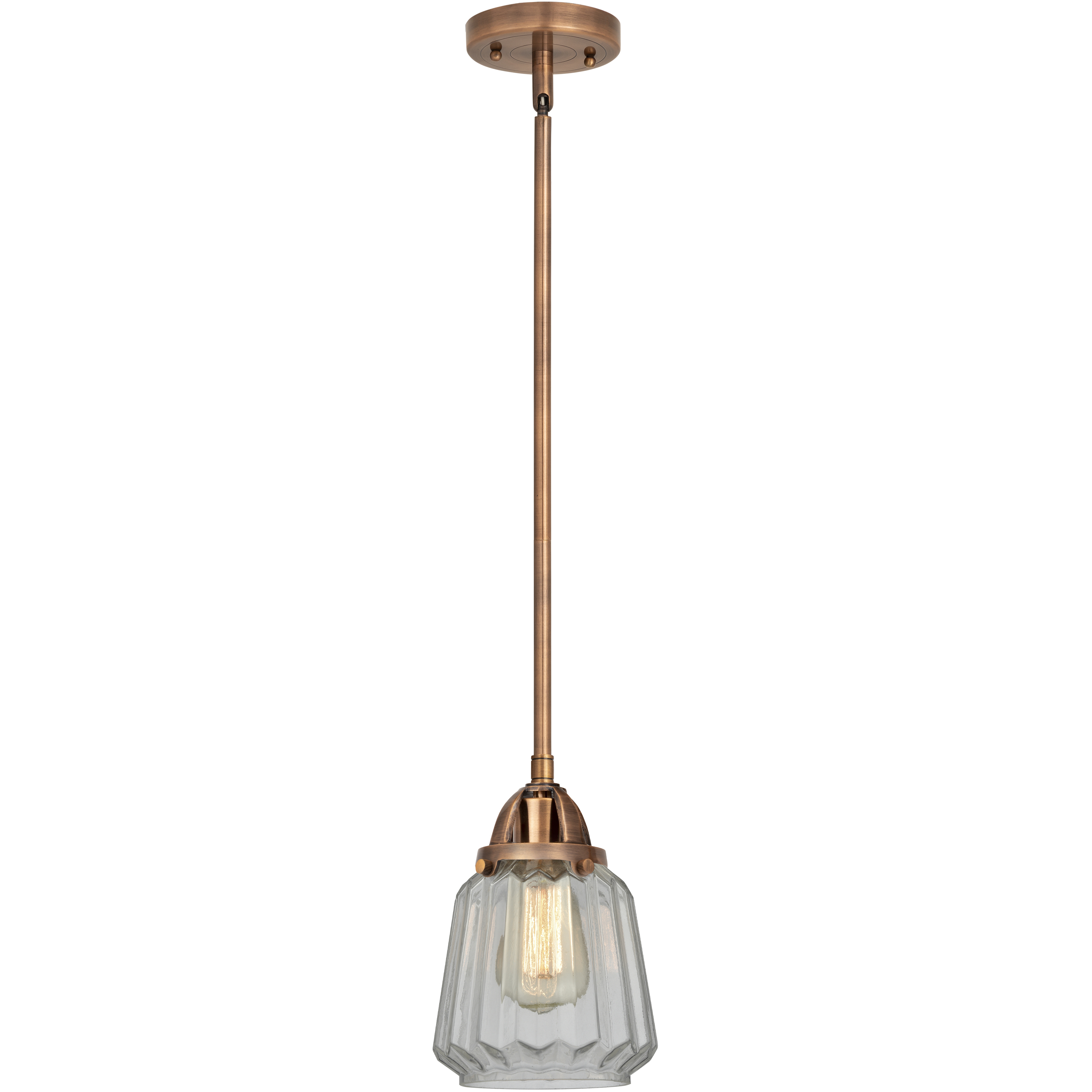 Nouveau 2 Chatham 1 Light 6 inch Antique Copper Mini Pendant Ceiling Light in Incandescent, Clear