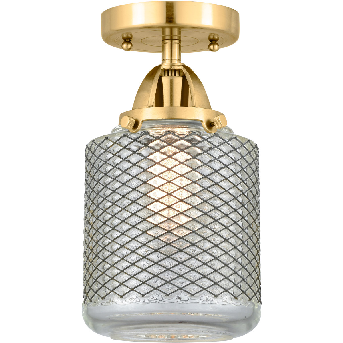 Nouveau 2 Stanton LED 6 inch Satin Gold Semi-Flush Mount Ceiling Light