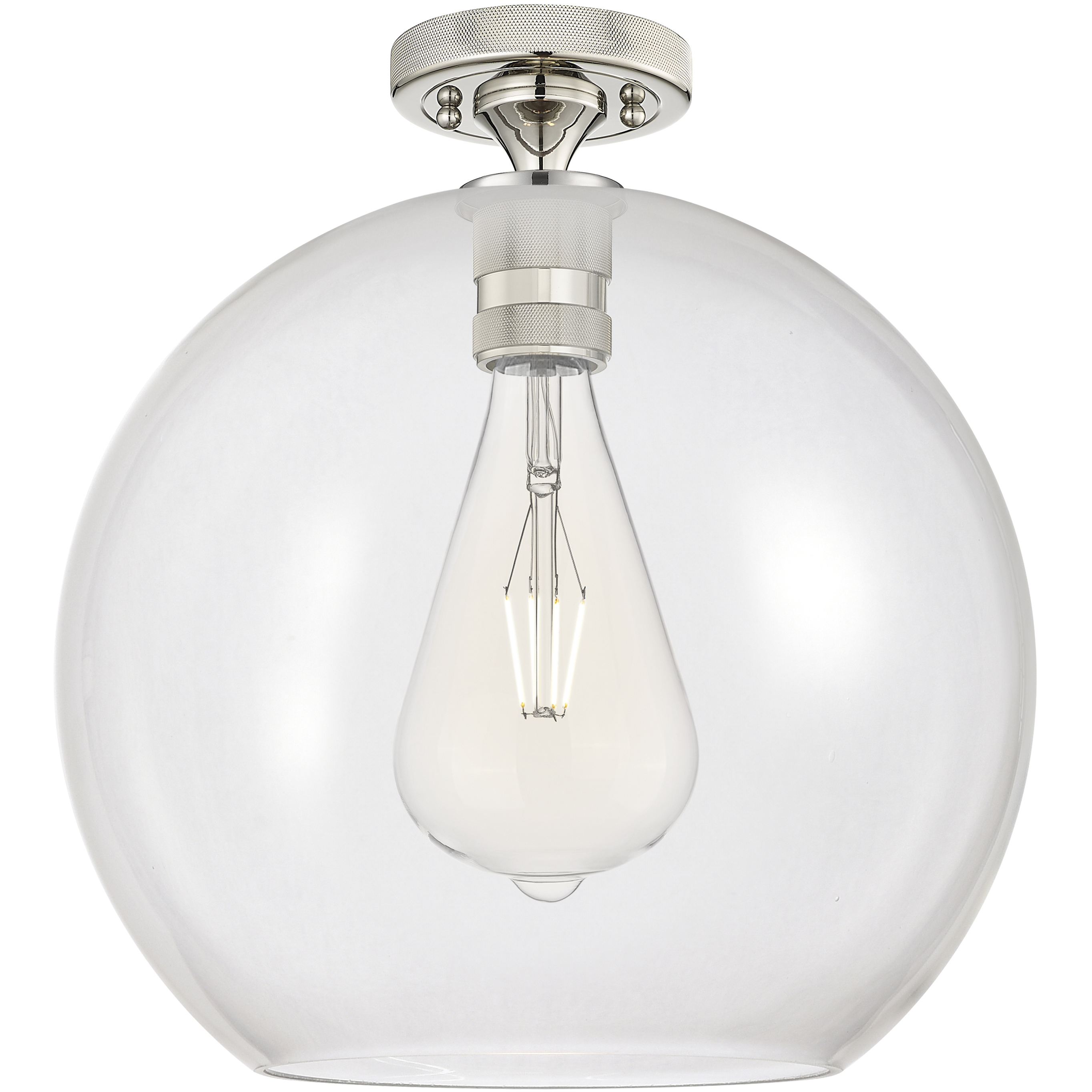Crown Point 1 Light 11.75 inch Polished Nickel Flush Mount Ceiling Light in Clear Glass
