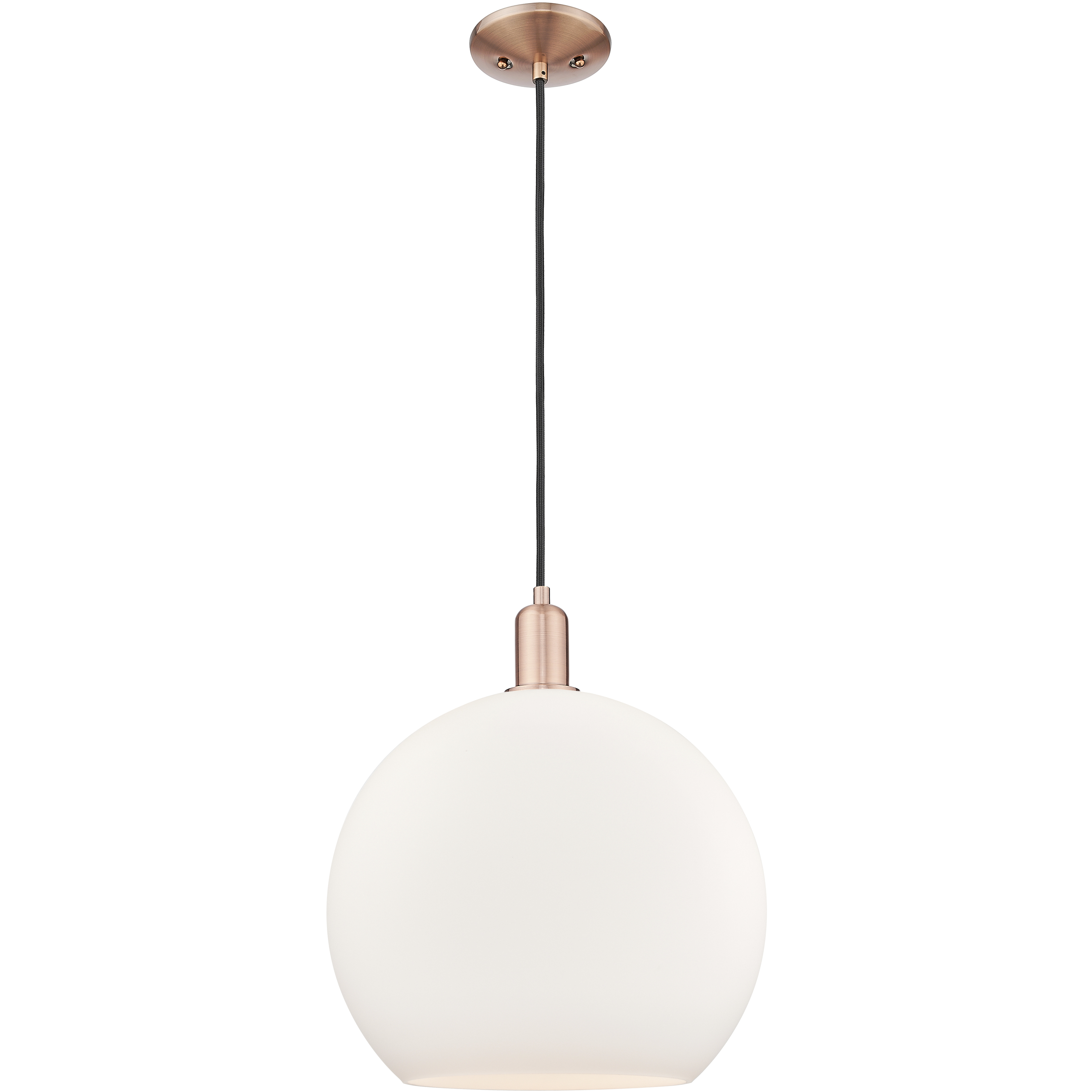 Arcadia Athens 1 Light 13.75 inch Antique Copper Mini Pendant Ceiling Light in Matte White