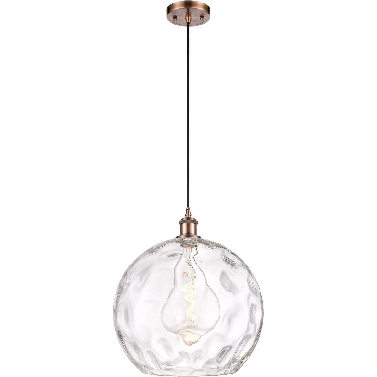 Ballston Athens Water Glass LED 13.75 inch Antique Copper Pendant Ceiling Light