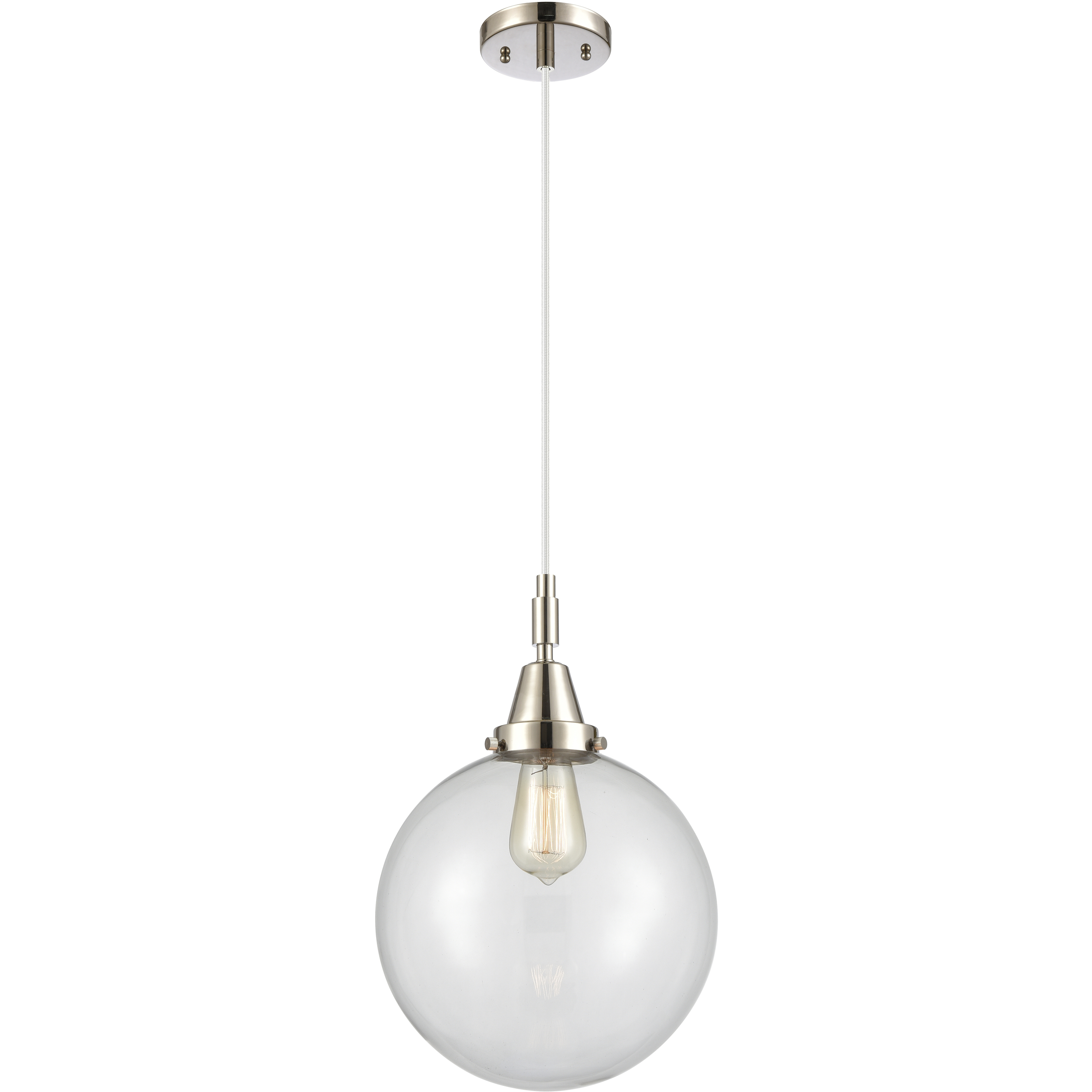 Beacon 1 Light 10 inch Polished Nickel Mini Pendant Ceiling Light in Clear Glass
