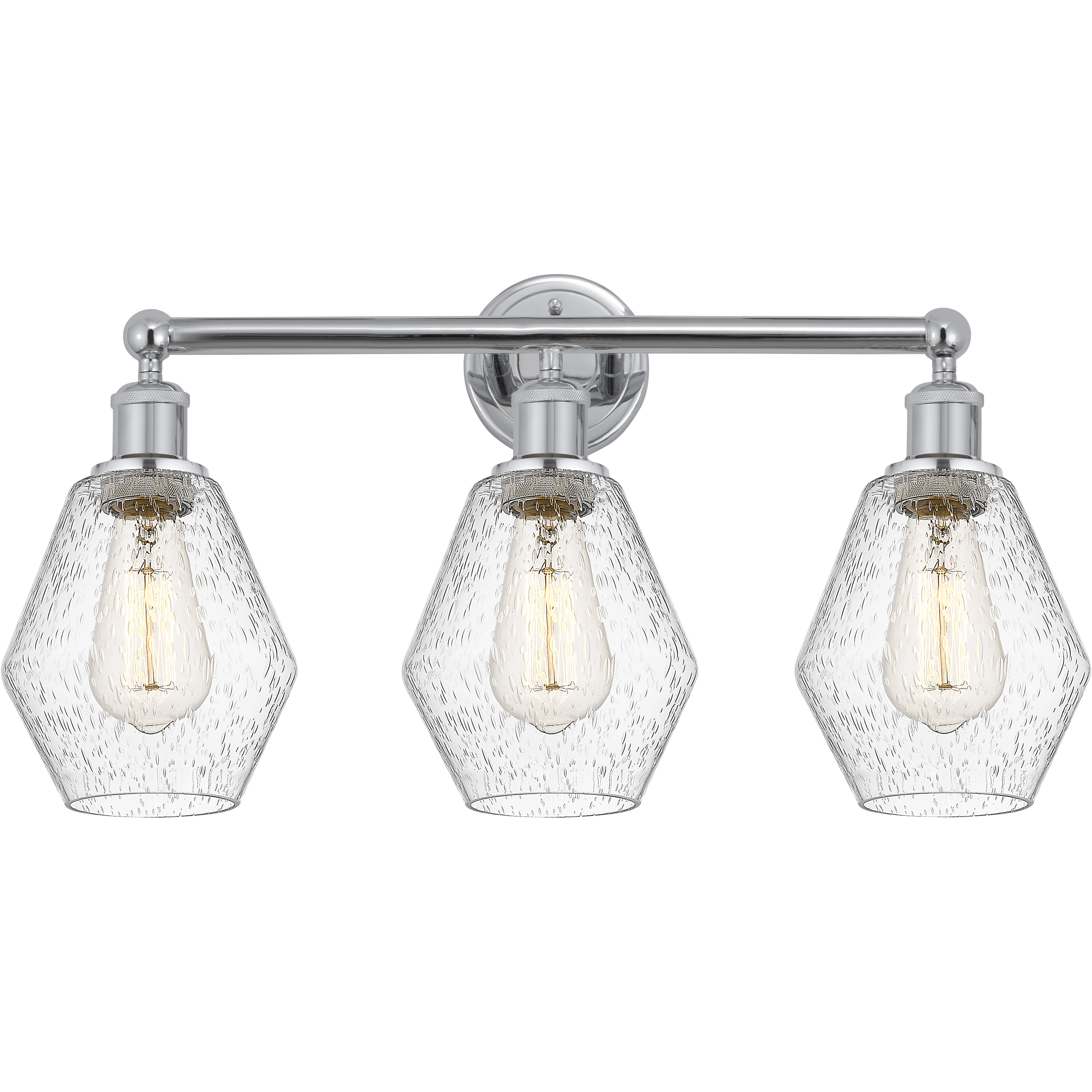 Edison Cindyrella 3 Light 24 inch Polished Chrome Bath Vanity Light Wall Light in Seedy Glass