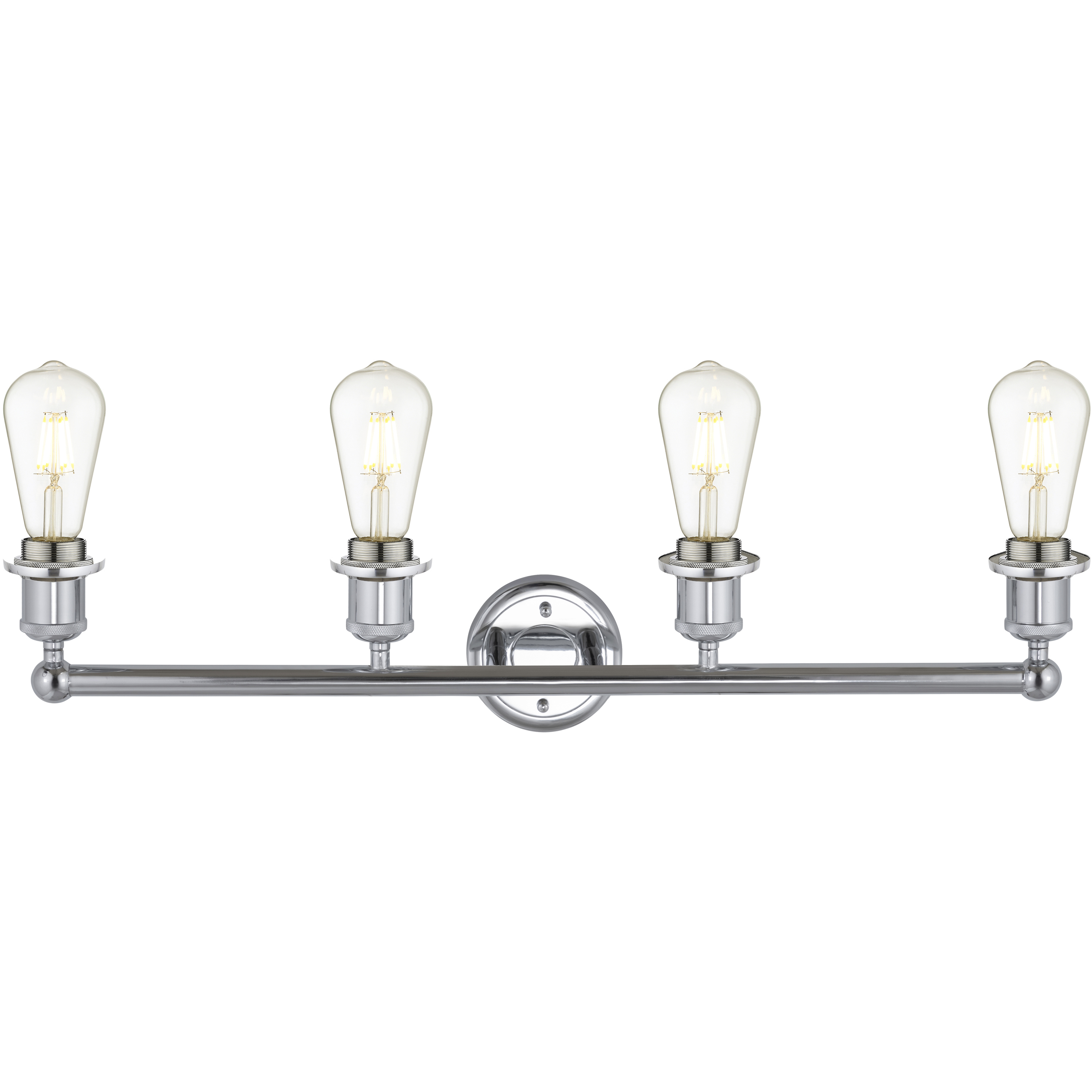 Edison Fenton 4 Light 33.5 inch Polished Chrome Bath Vanity Light Wall Light in Matte White Glass