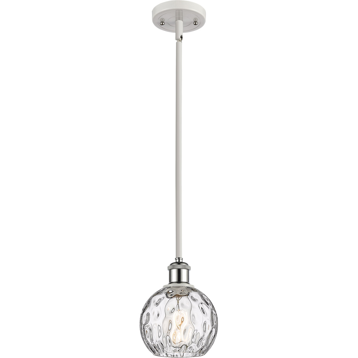 Ballston Athens Water Glass 1 Light 6 inch White and Polished Chrome Mini Pendant Ceiling Light