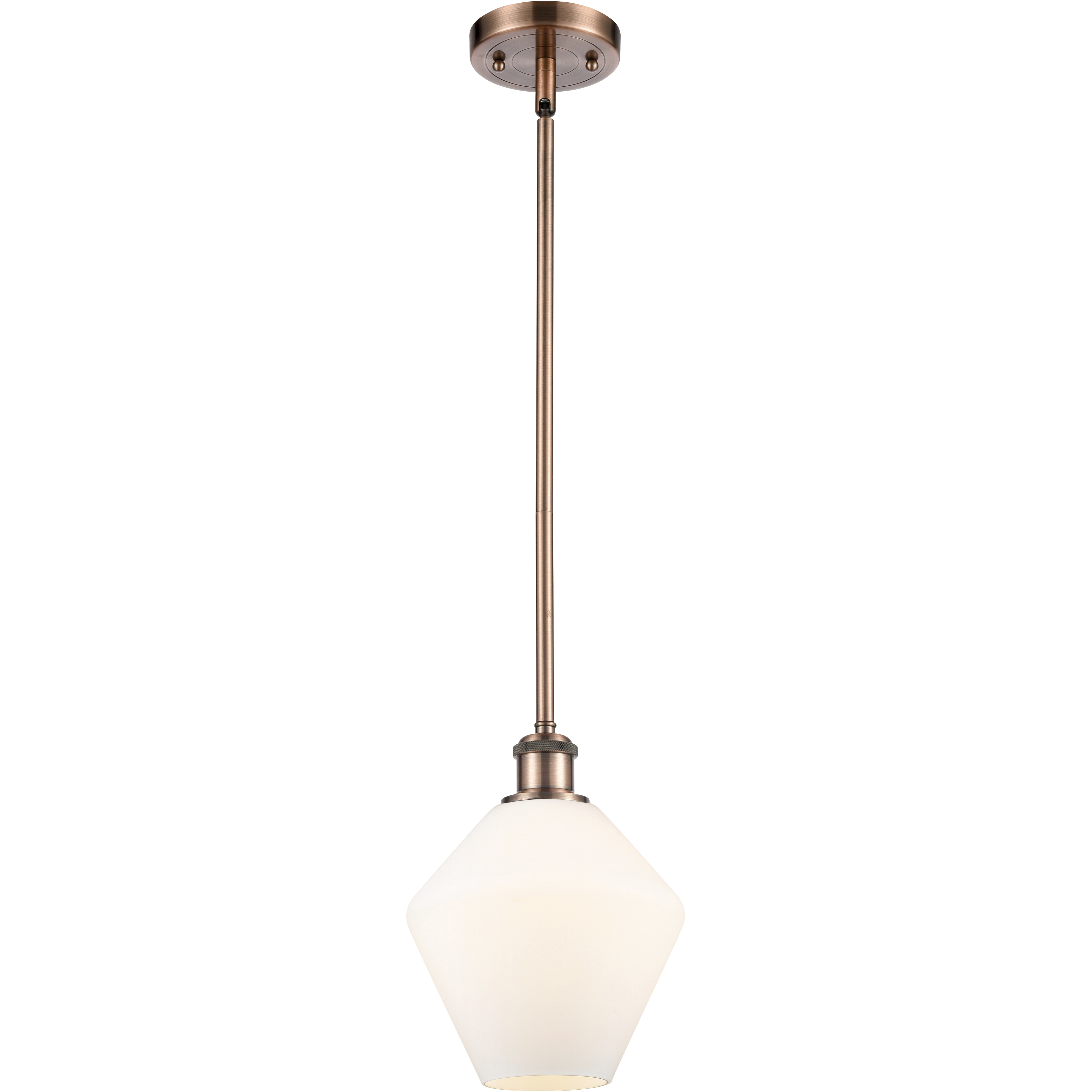 Ballston Cindyrella LED 8 inch Antique Copper Mini Pendant Ceiling Light in Matte White Glass