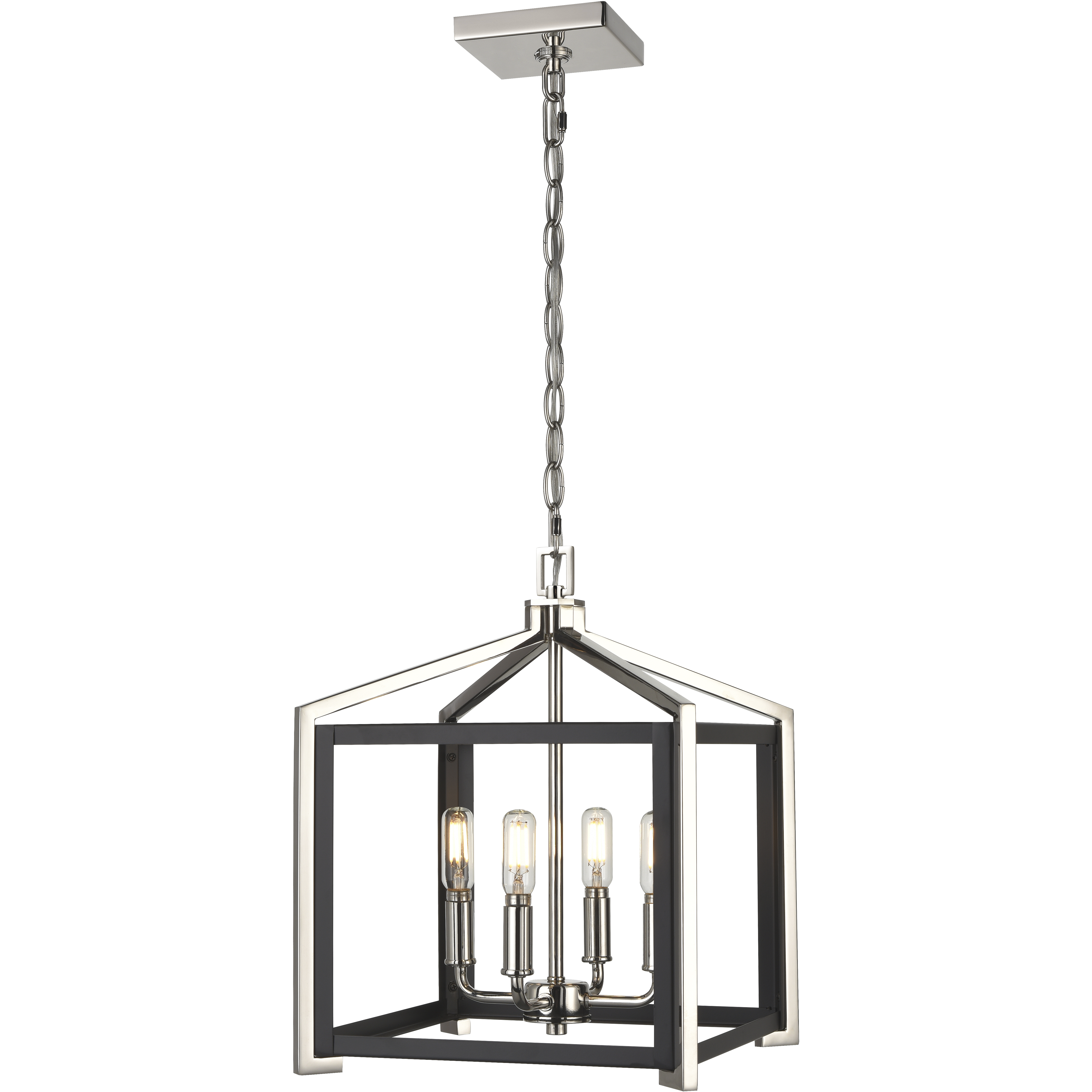 Wiscoy 4 Light 12 inch Black Polished Nickel Pendant Ceiling Light