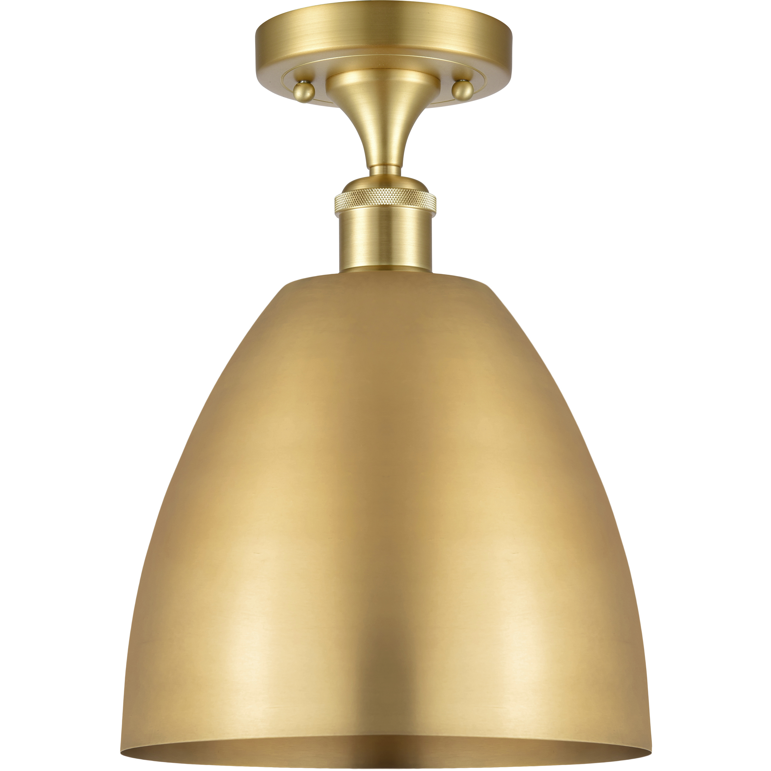 Ballston Dome 1 Light 9 inch Satin Gold Semi-Flush Mount Ceiling Light