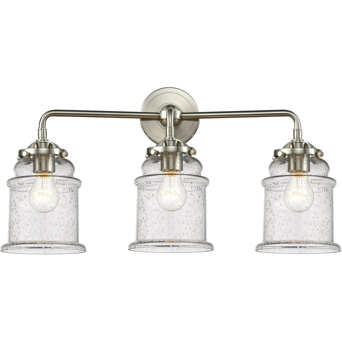 Nouveau Canton LED 24 inch Black Polished Nickel Bath Vanity Light Wall Light in Matte White Glass, Nouveau