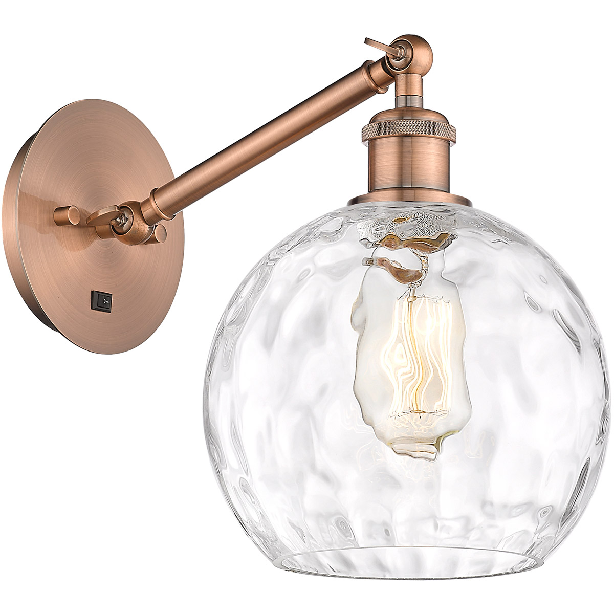 Ballston Athens Water Glass LED 8 inch Antique Copper Sconce Wall Light
