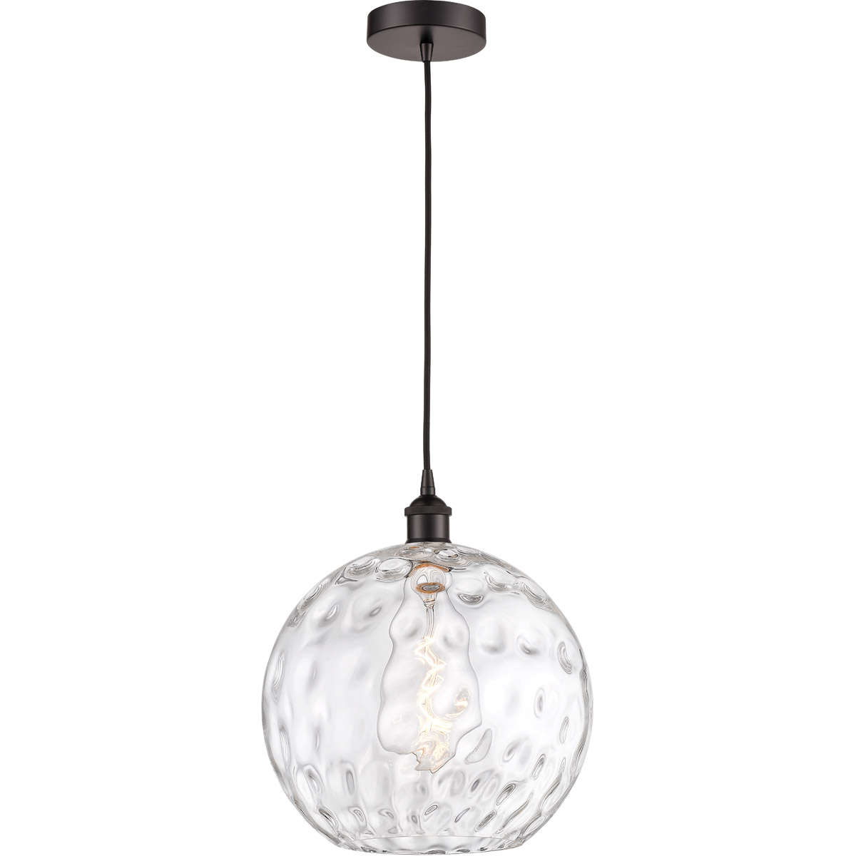 Edison Athens Water Glass LED 12 inch Oil Rubbed Bronze Mini Pendant Ceiling Light