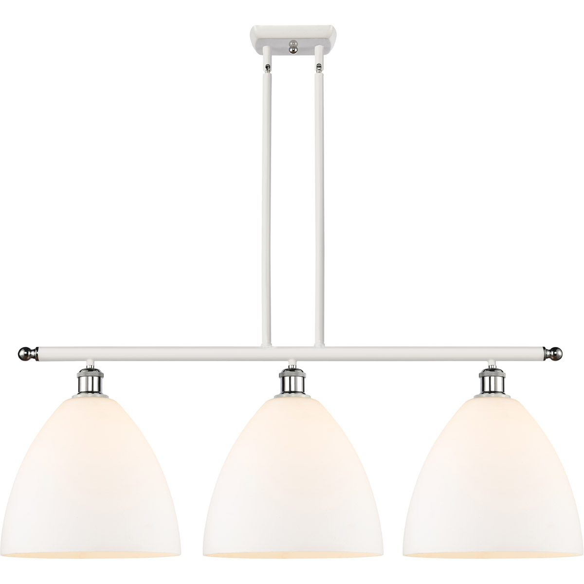 Ballston Ballston Dome LED 38.5 inch White and Polished Chrome Island Light Ceiling Light in Matte White Glass