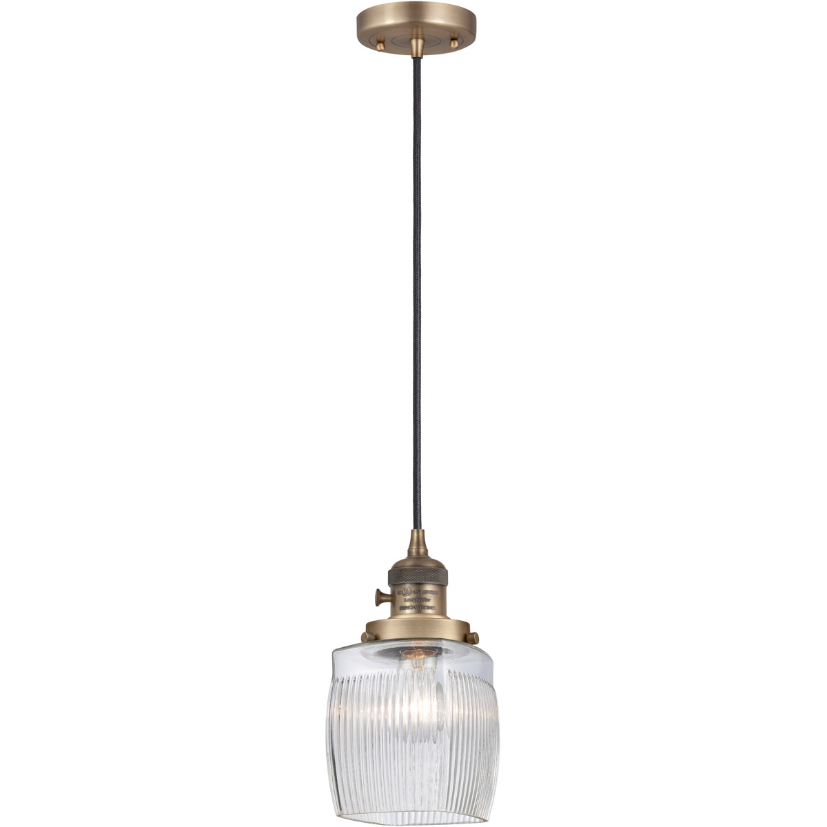 Franklin Restoration Colton 1 Light 6 inch Brushed Brass Mini Pendant Ceiling Light