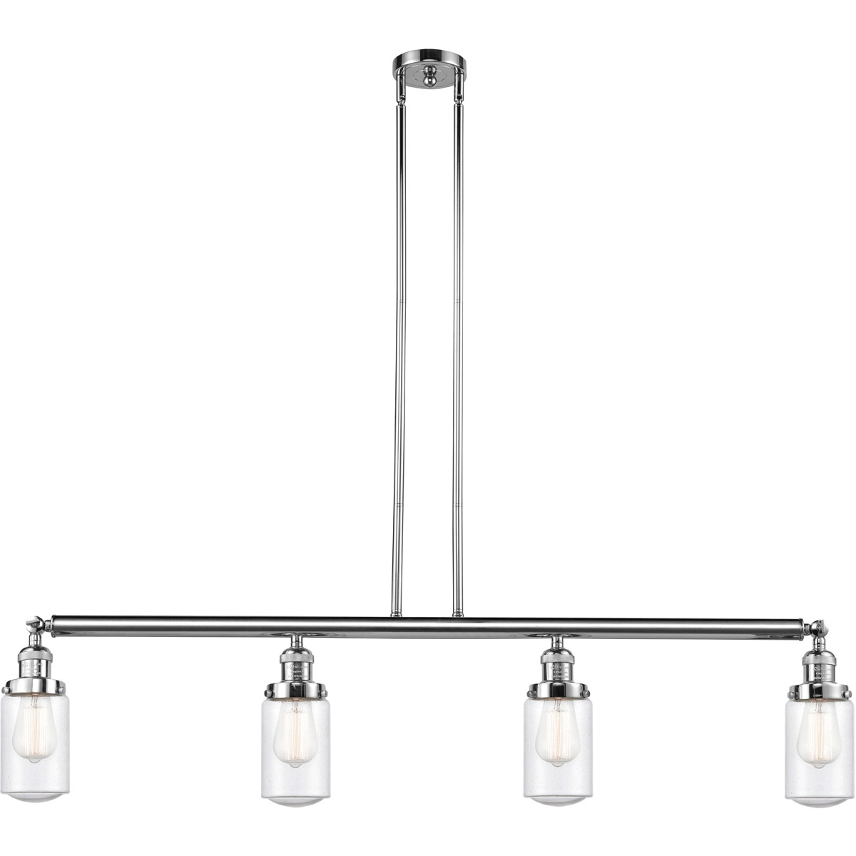 Franklin Restoration Dover LED 49.13 inch Polished Chrome Island Light Ceiling Light in Seedy Glass, Franklin Restoration