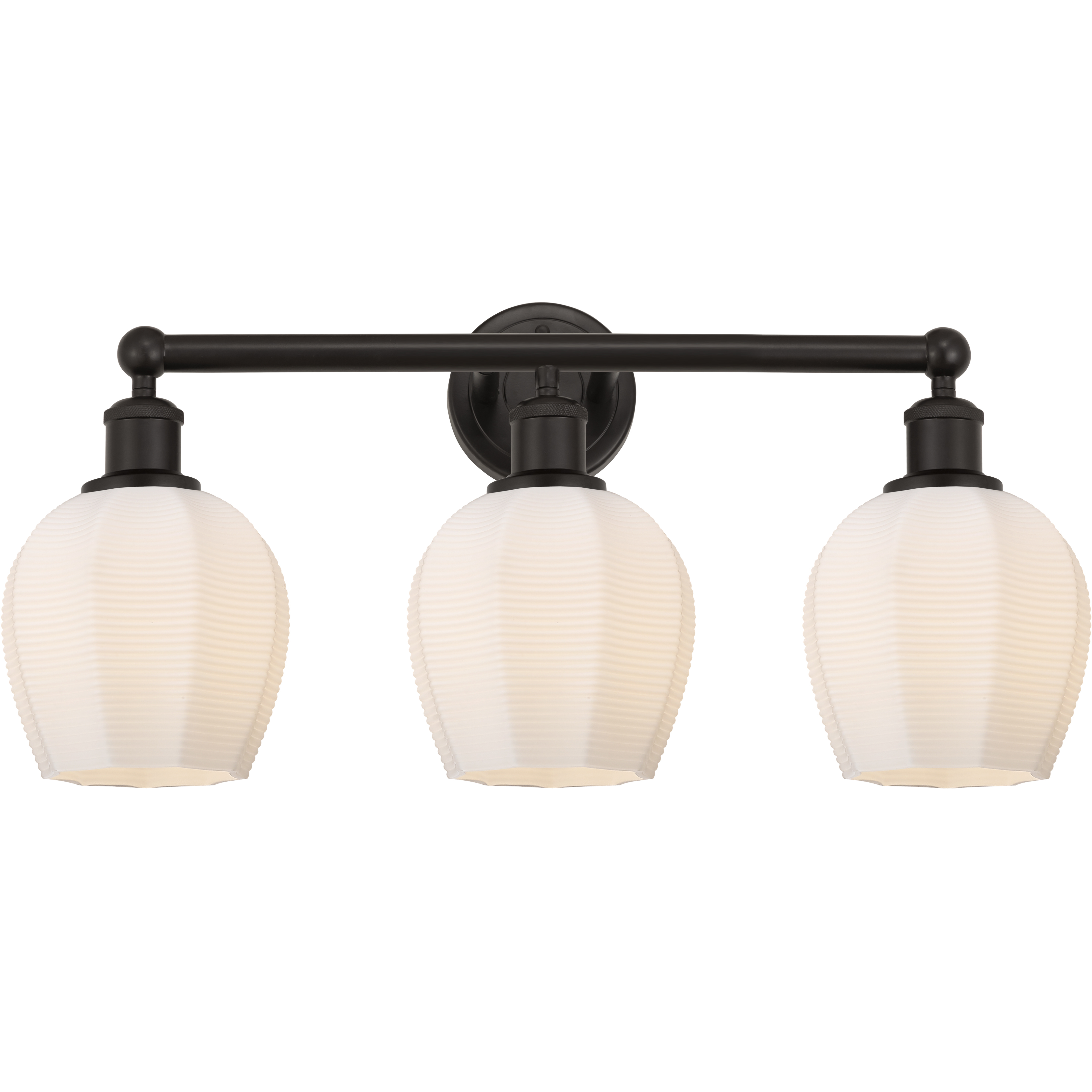 Edison Norfolk 3 Light 24 inch Oil Rubbed Bronze Bath Vanity Light Wall Light in Matte White Glass