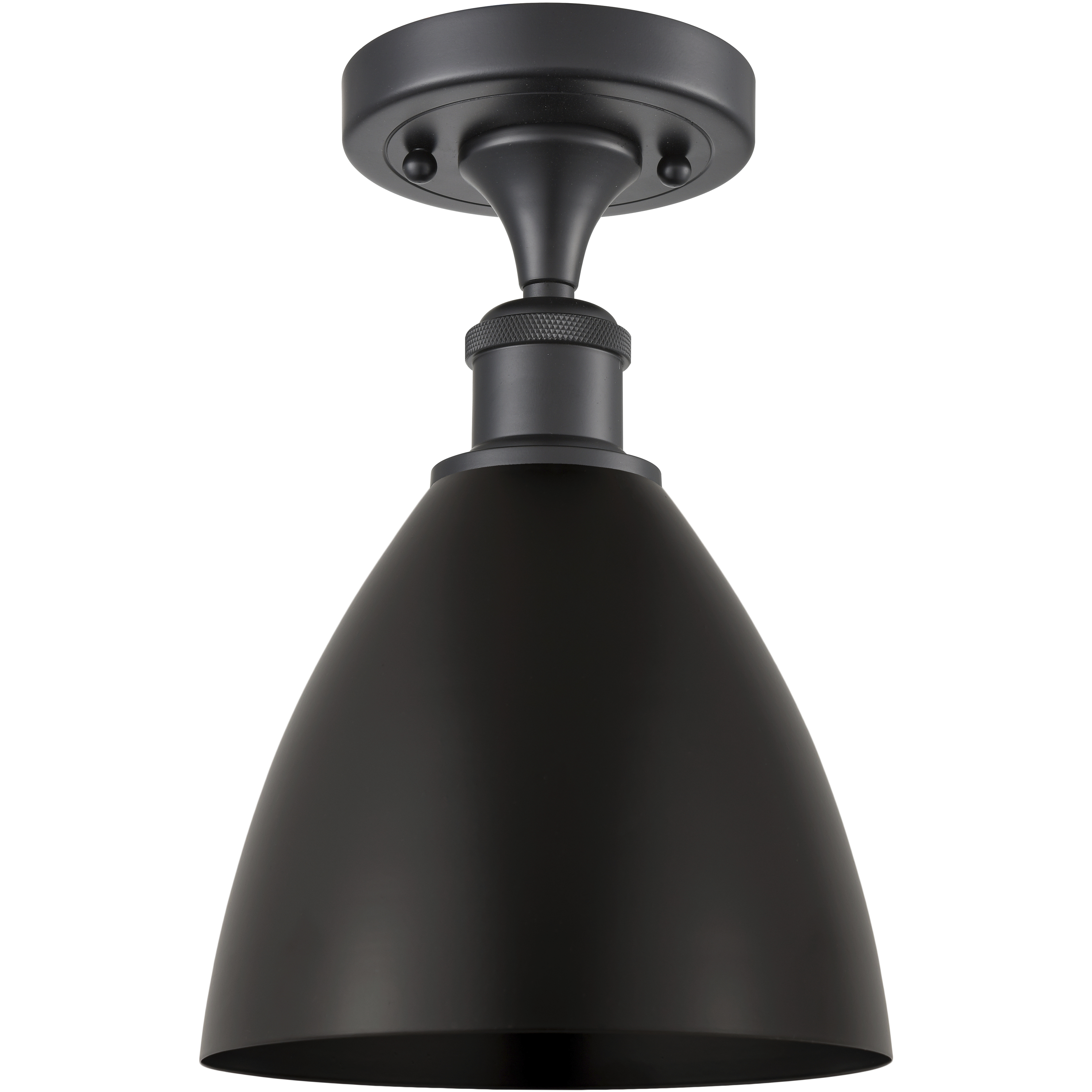 Edison Metal Bristol 1 Light 8 inch Matte Black Semi-Flush Mount Ceiling Light
