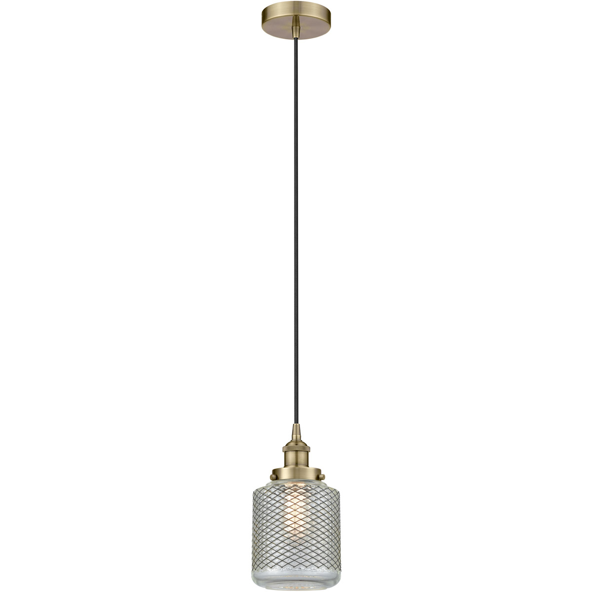 Edison Stanton 1 Light 6 inch Antique Brass Mini Pendant Ceiling Light