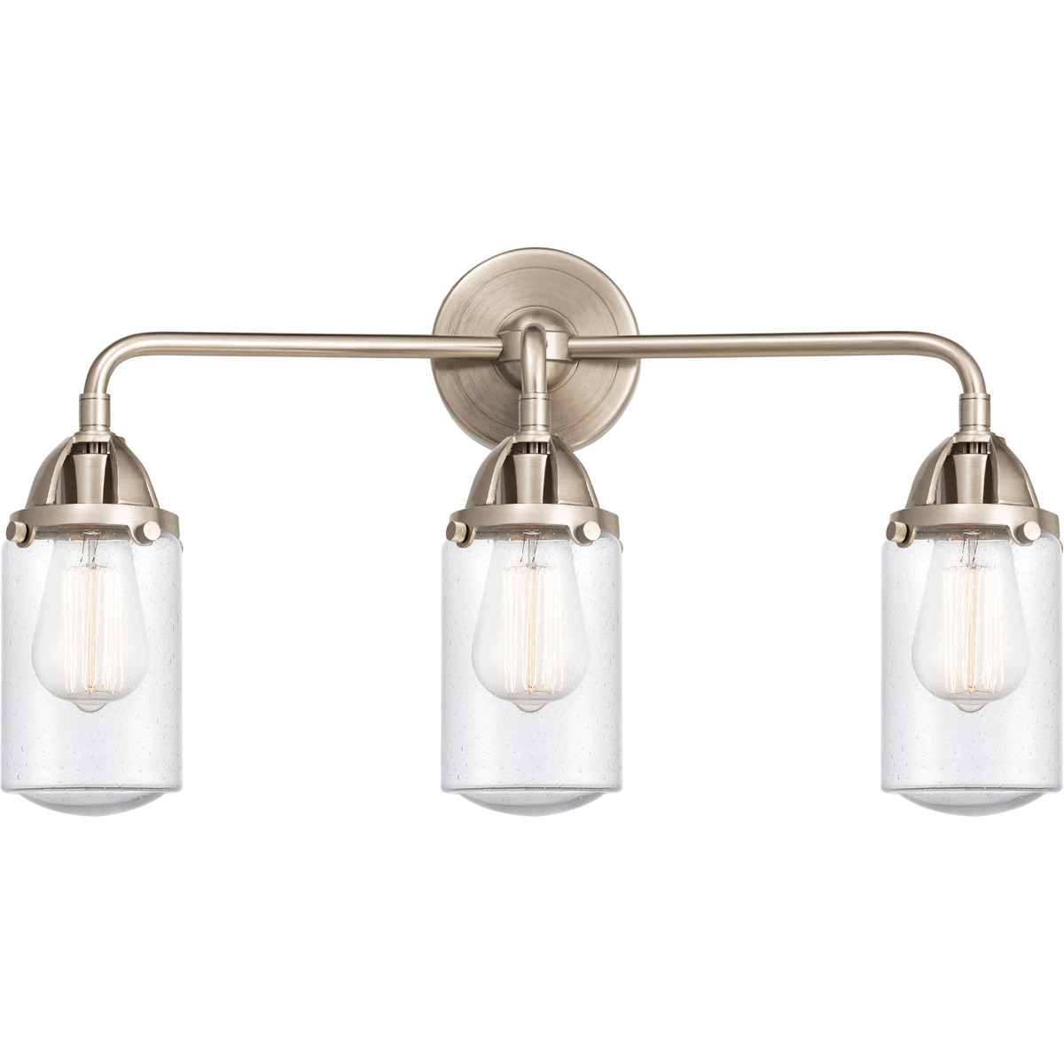 Nouveau 2 Dover LED 23 inch Antique Copper Bath Vanity Light Wall Light in Seedy Glass