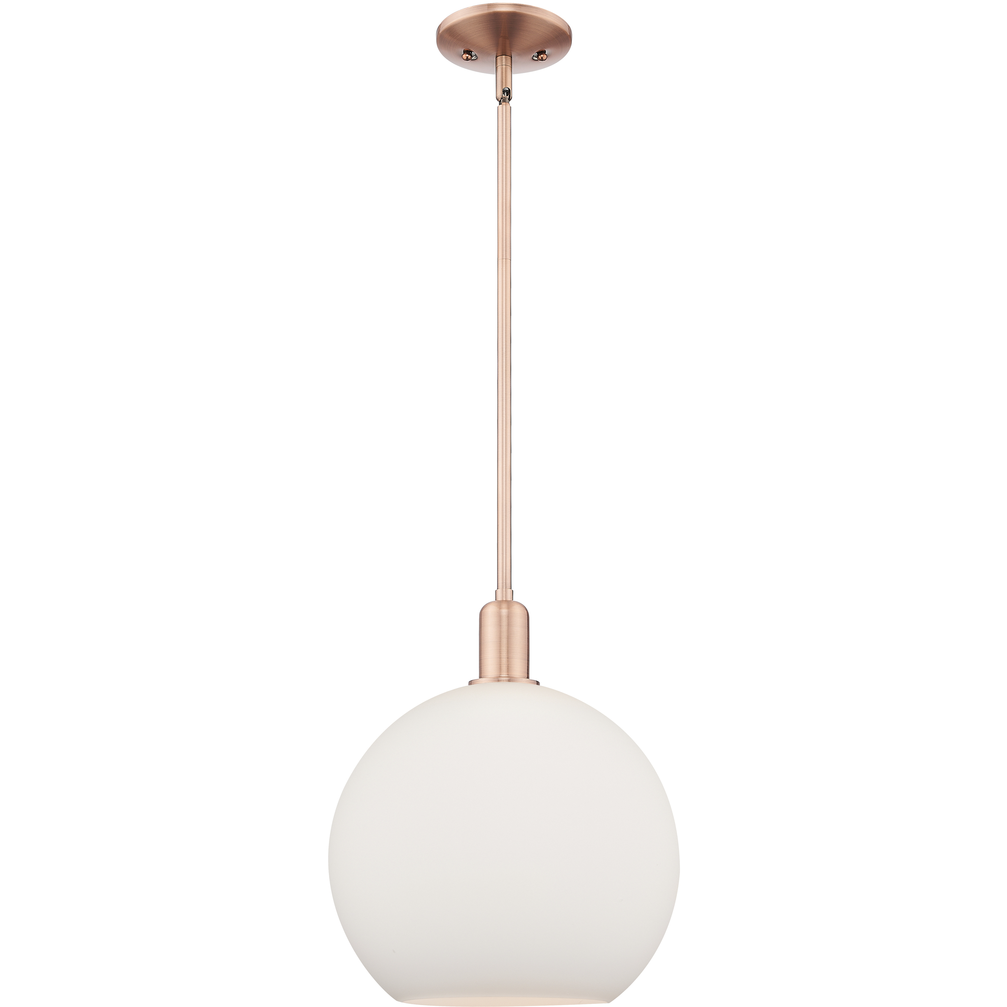 Arcadia Athens 1 Light 11.75 inch Antique Copper Mini Pendant Ceiling Light in Matte White