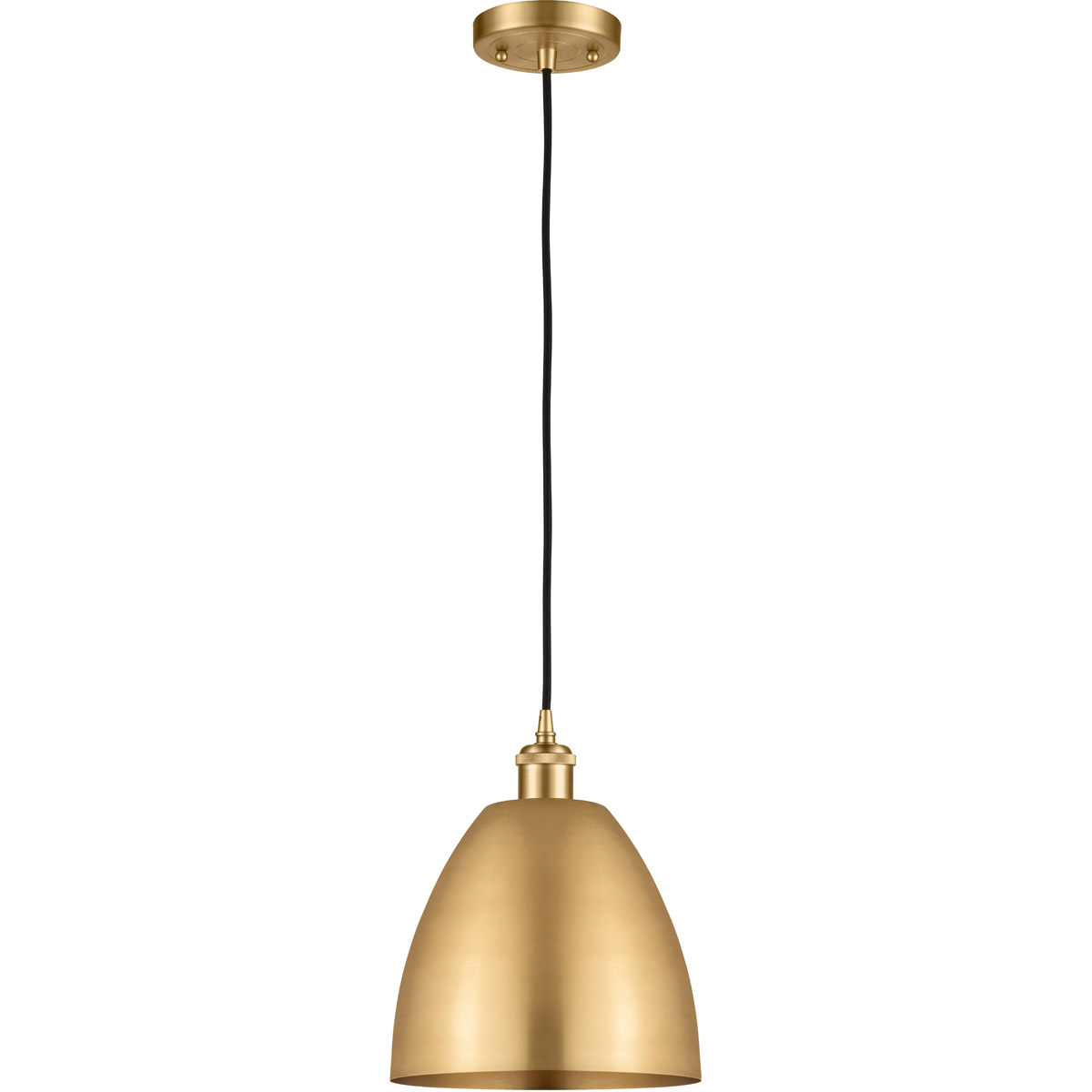 Ballston Plymouth Dome 1 Light 9 inch Antique Brass Mini Pendant Ceiling Light in Matte Blue