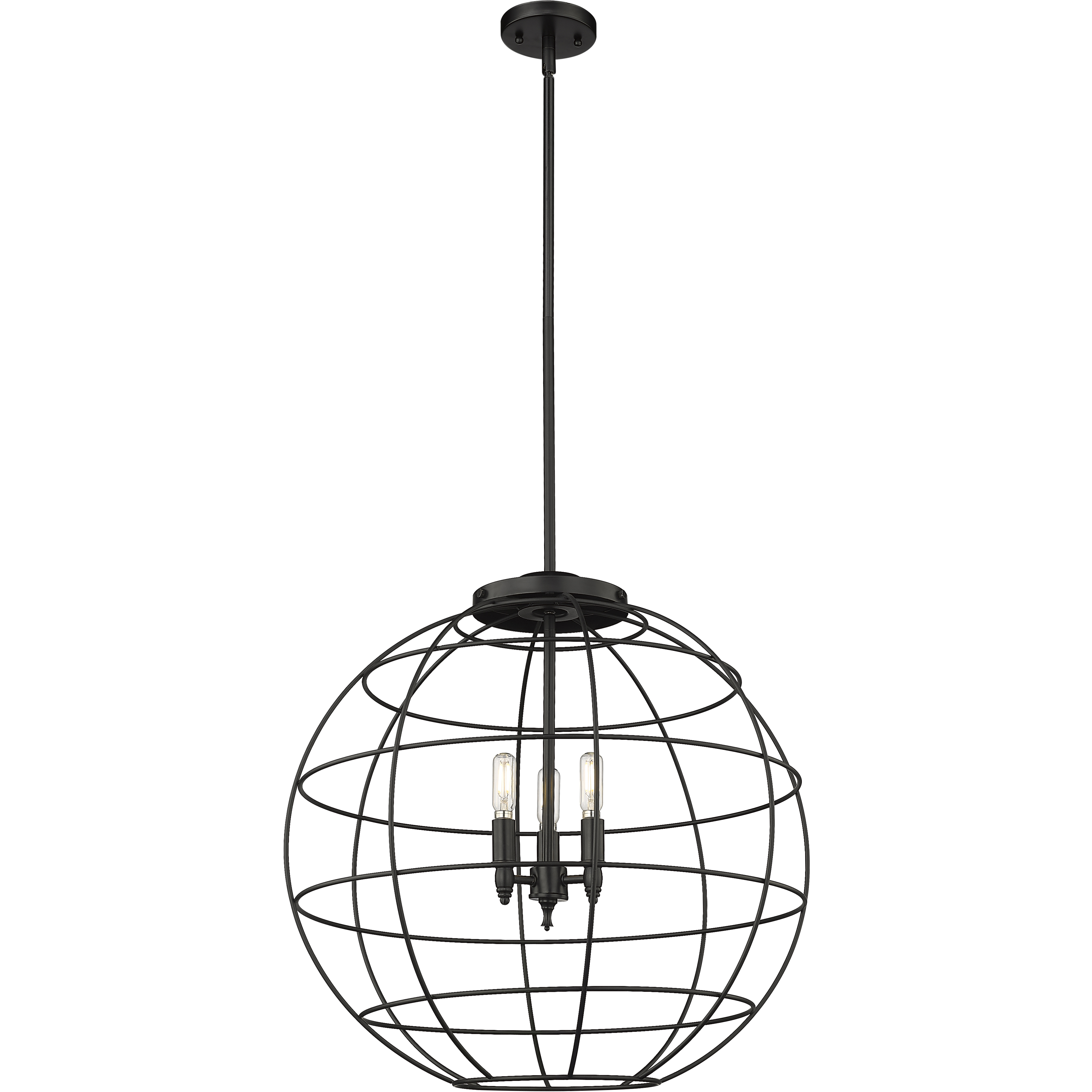 Lake Placid 3 Light 22 inch Matte Black Pendant Ceiling Light