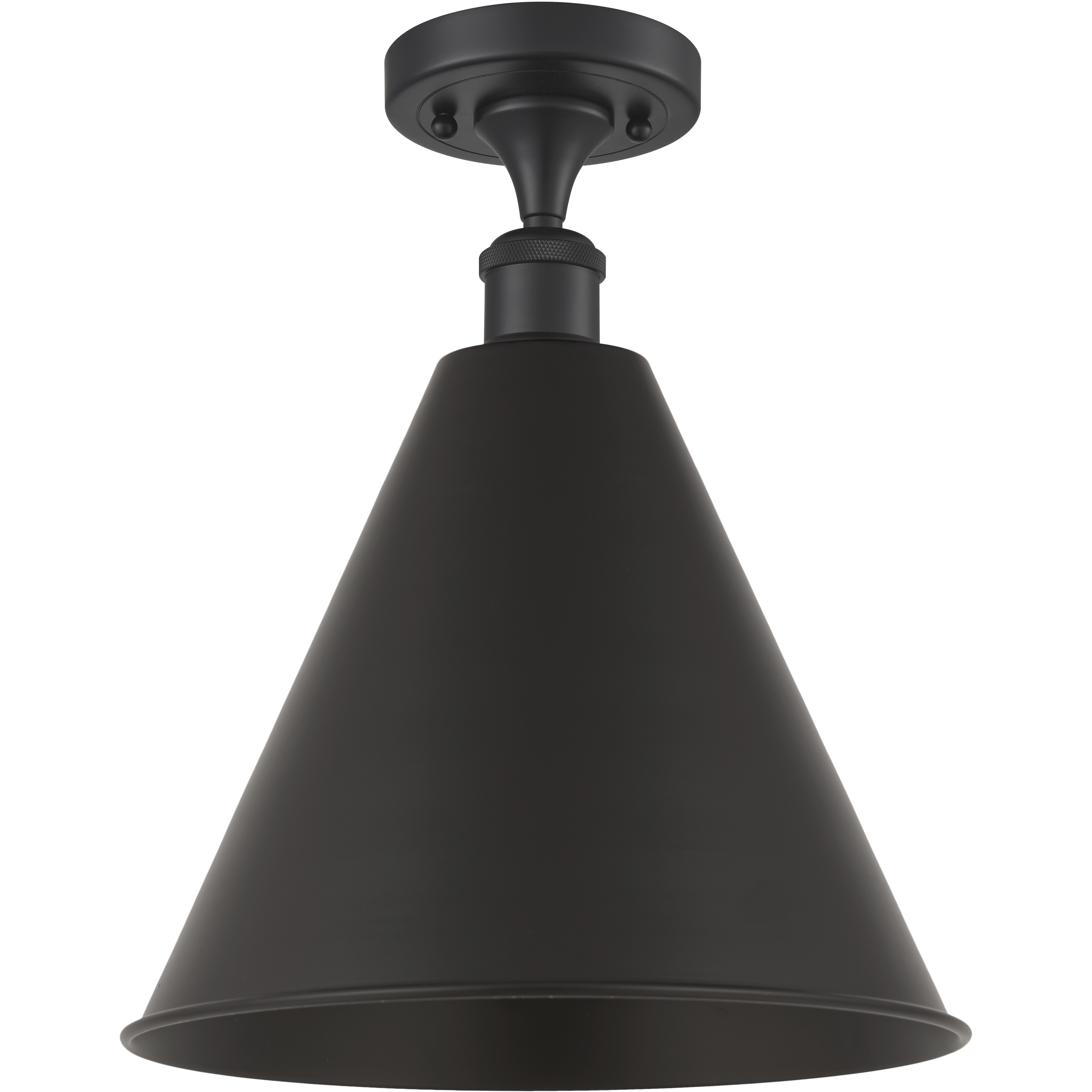 Ballston Cone LED 16 inch Matte Black Semi-Flush Mount Ceiling Light