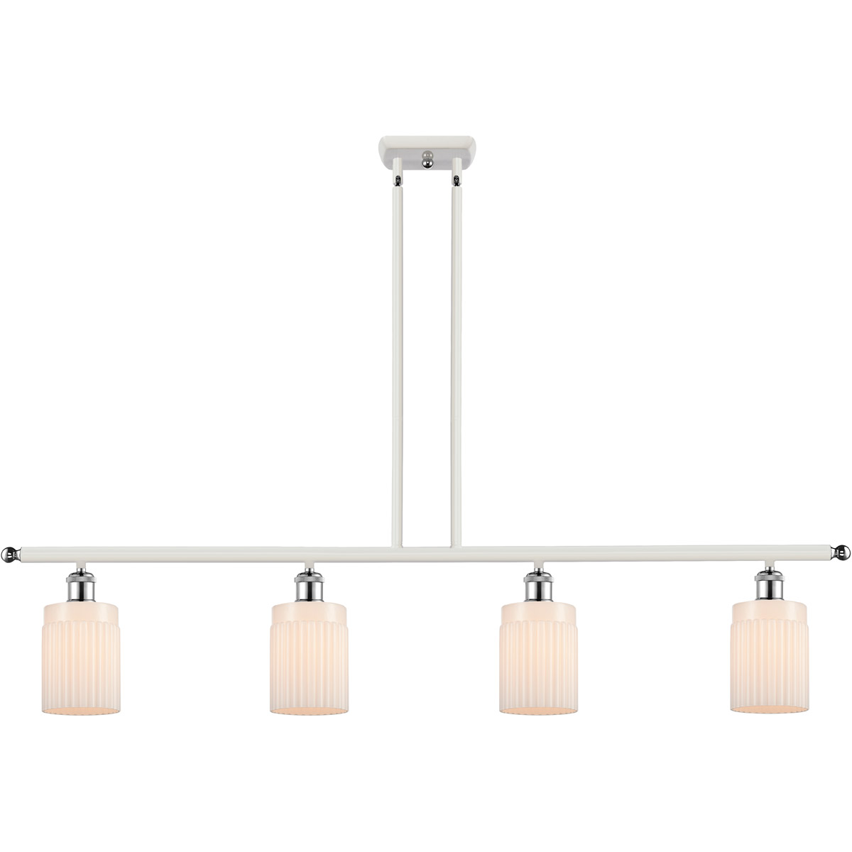 Ballston Hadley LED 48 inch White and Polished Chrome Island Light Ceiling Light in Matte White Glass, Ballston