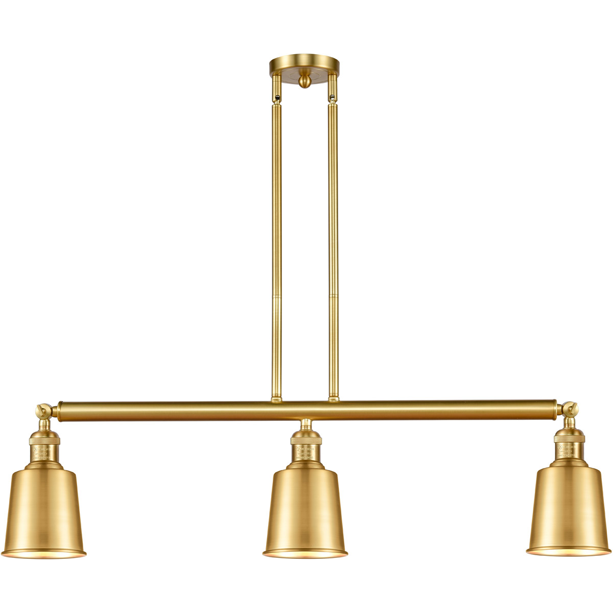 Franklin Restoration Addison 3 Light 38 inch Satin Gold Island Light Ceiling Light, Franklin Restoration