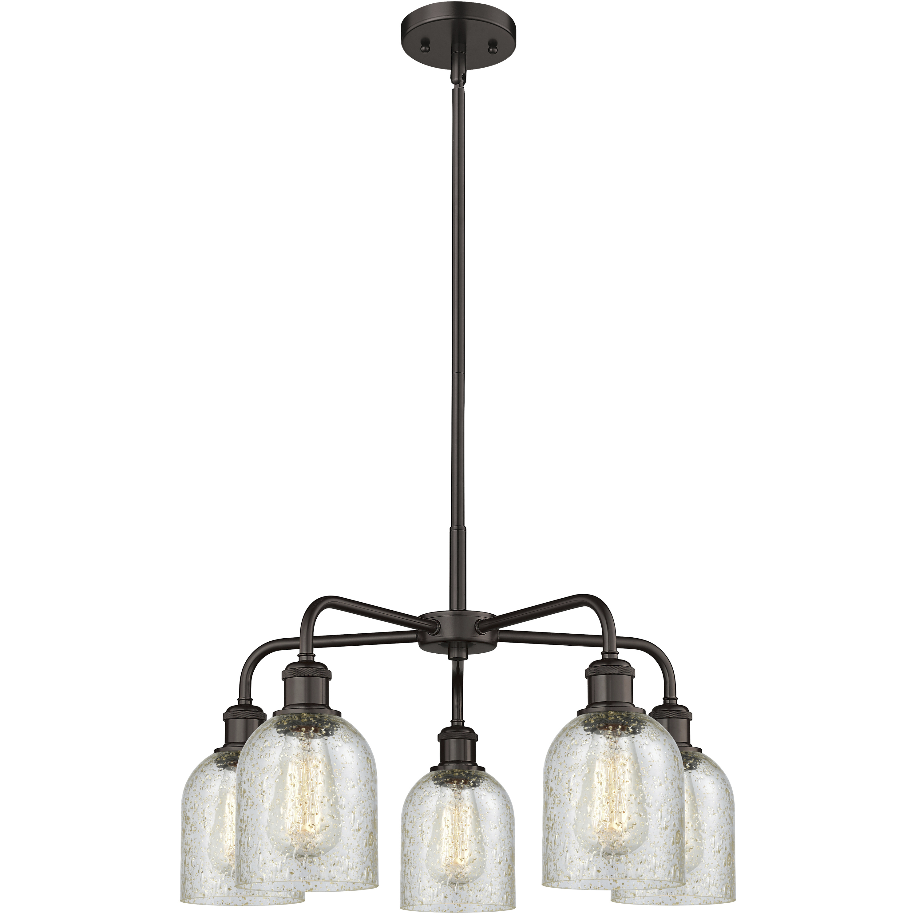 Caledonia 5 Light 23 inch Oil Rubbed Bronze Chandelier Ceiling Light in Mica Glass