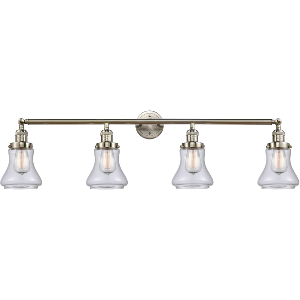 Franklin Restoration Bellmont 4 Light 42 inch Brushed Satin Nickel Bath Vanity Light Wall Light in Clear Glass, Franklin Restoration