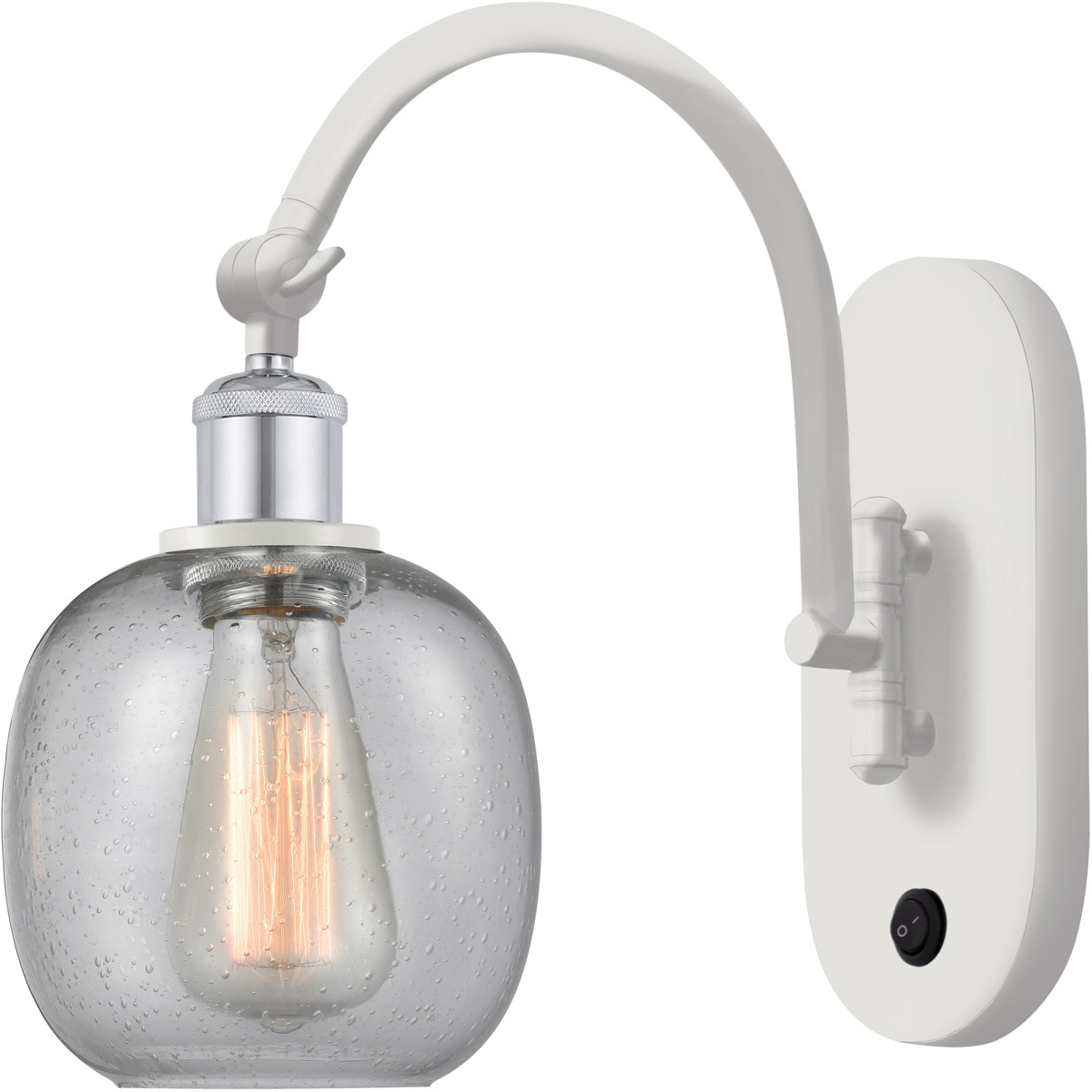 Ballston Belfast 1 Light 6 inch White and Polished Chrome Sconce Wall Light